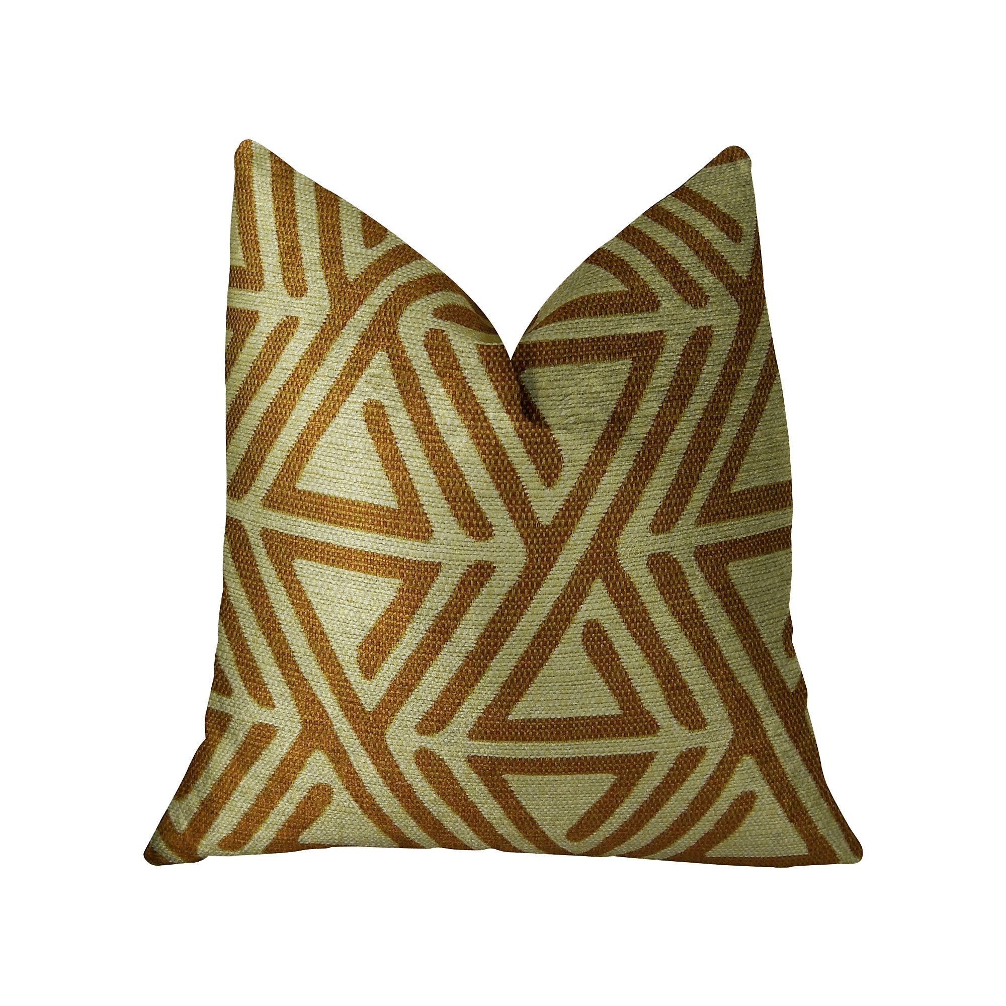 Arrow Maze Cream and Brown Handmade Luxury Pillow-0