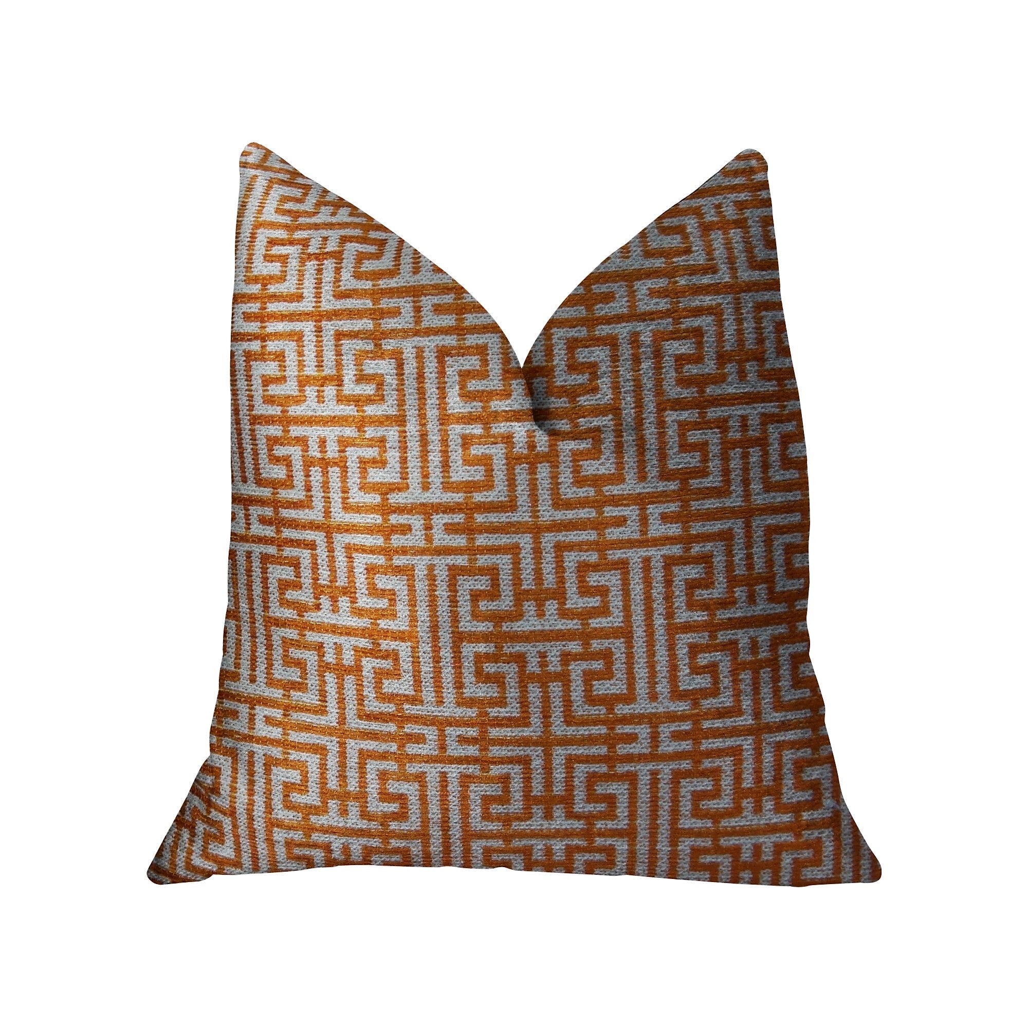 Crossroad Orange and Ivory Handmade Luxury Pillow-0