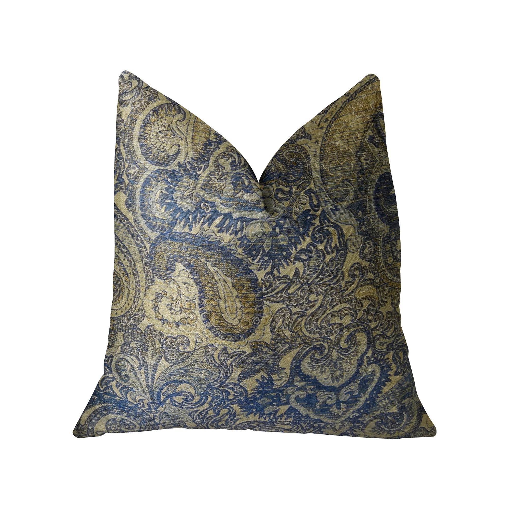 Myrtle  Navy Blue and Taupe Handmade Luxury Pillow-0