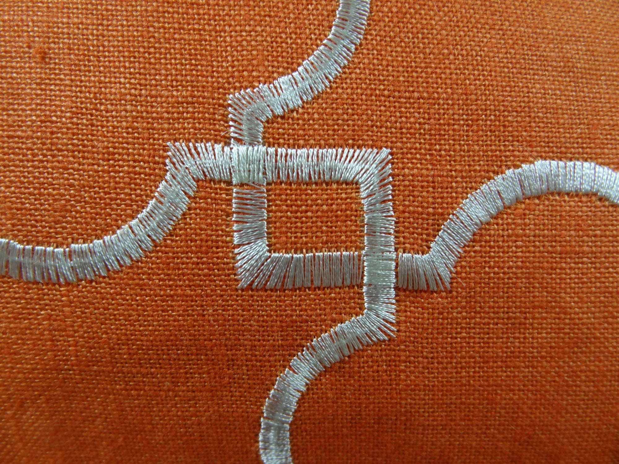 Nadiya Orange and White Handmade Luxury Pillow-2