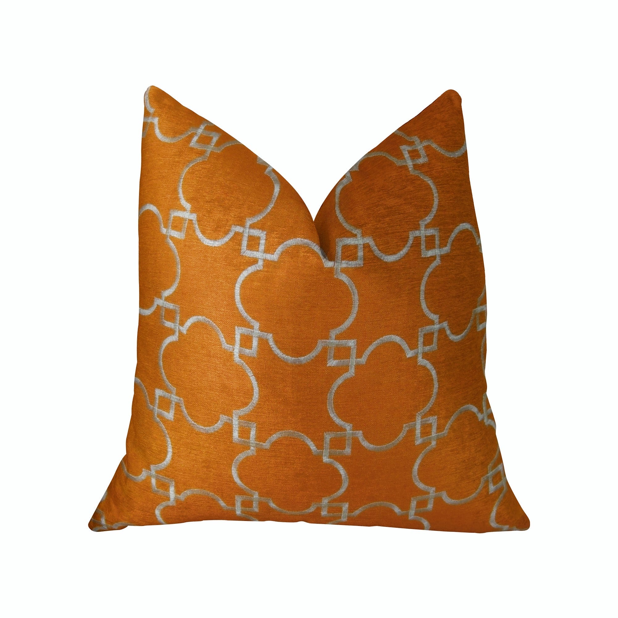 Nadiya Orange and White Handmade Luxury Pillow-0