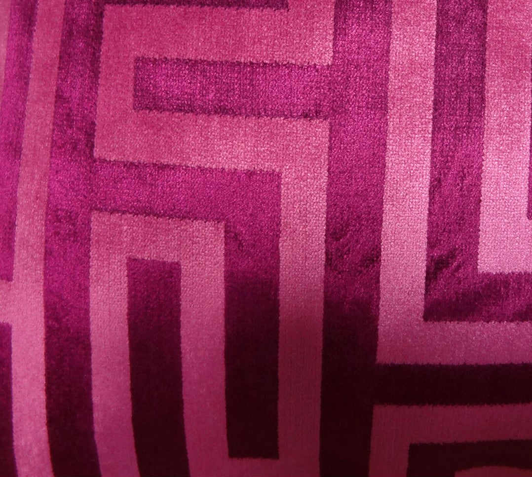 Velvet Maze Runner Fuchsia Handmade Luxury Pillow-2