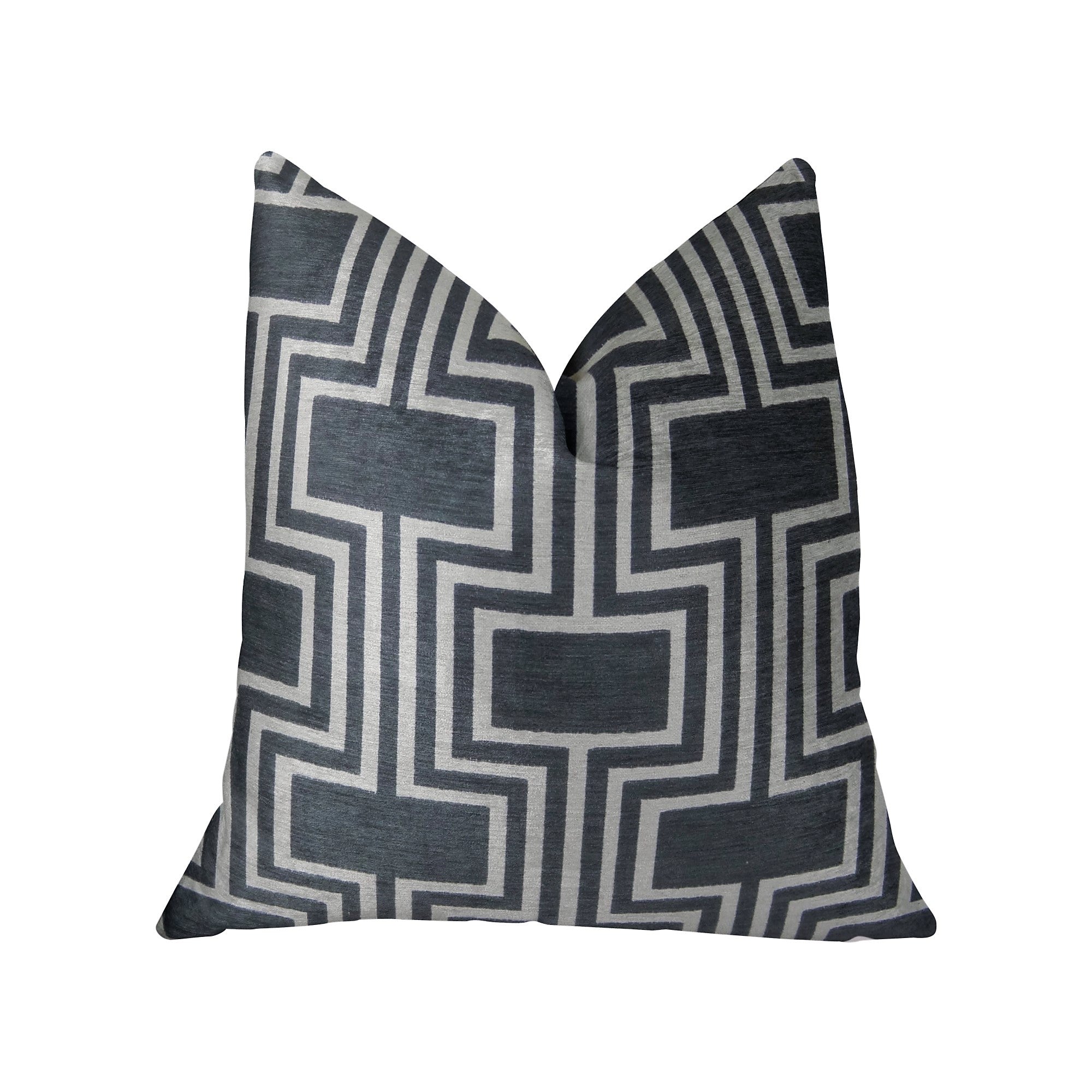 Argyle Square Black and White Handmade Luxury Pillow-0