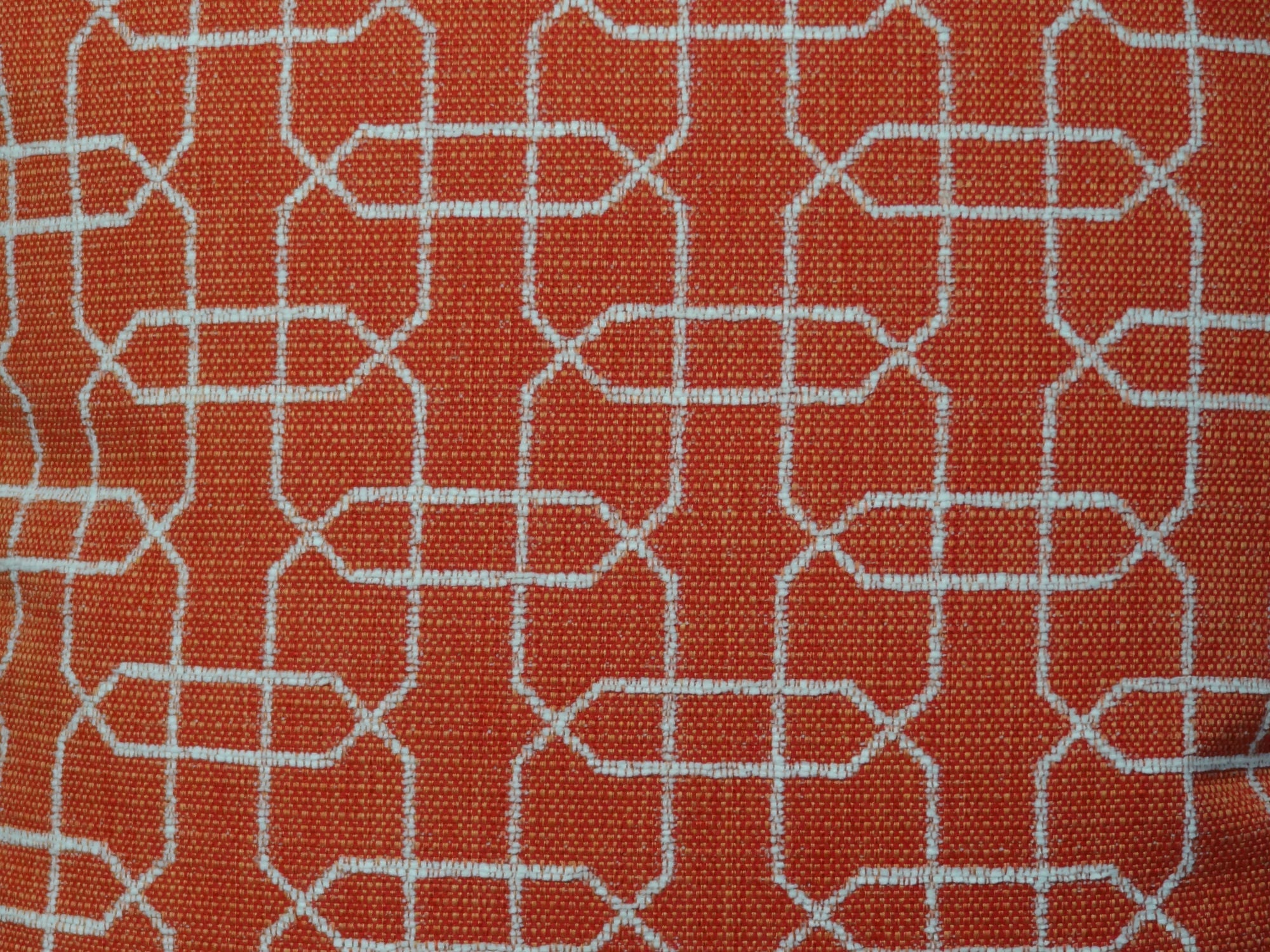 Marquette Orange and White Handmade Luxury Pillow-2