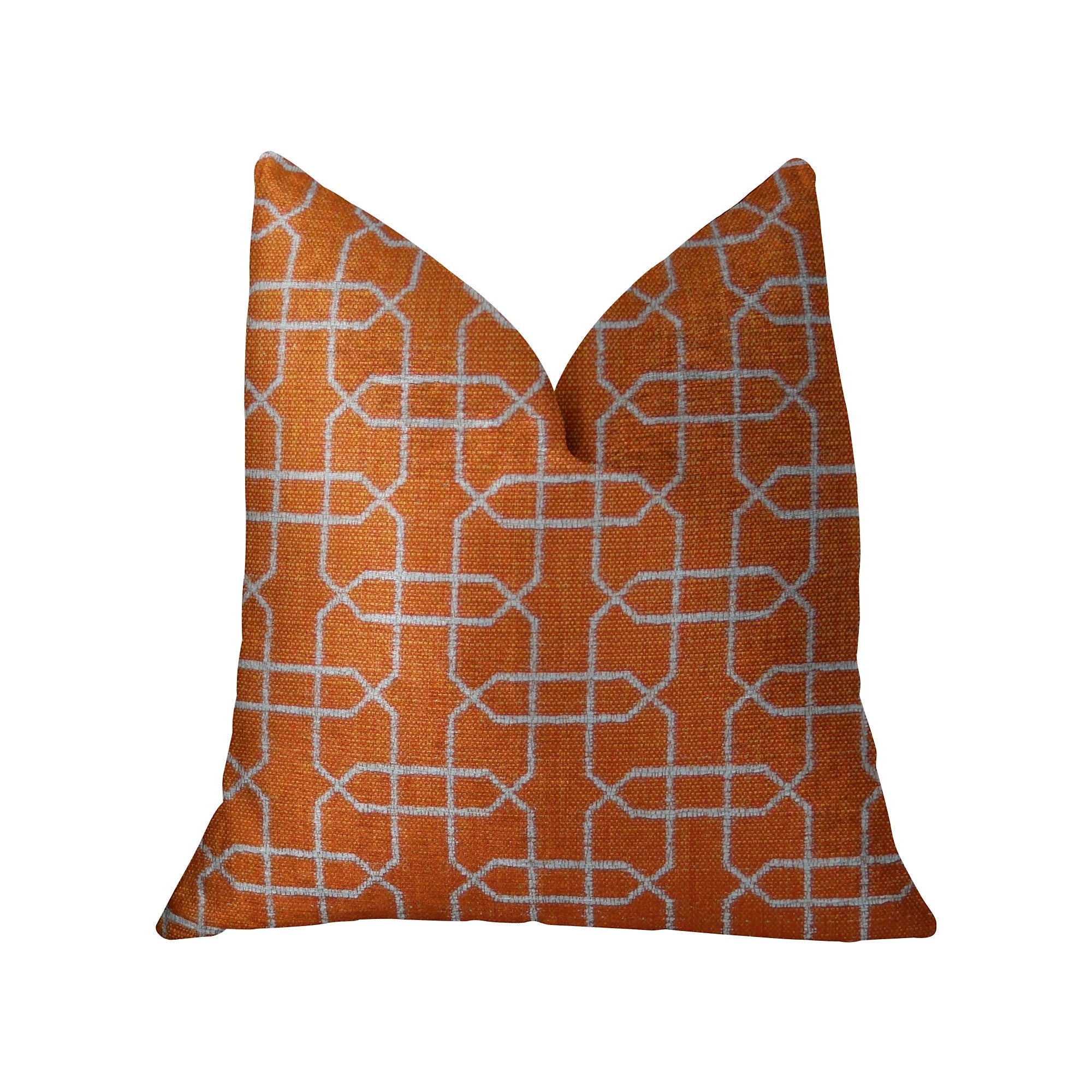 Marquette Orange and White Handmade Luxury Pillow-0