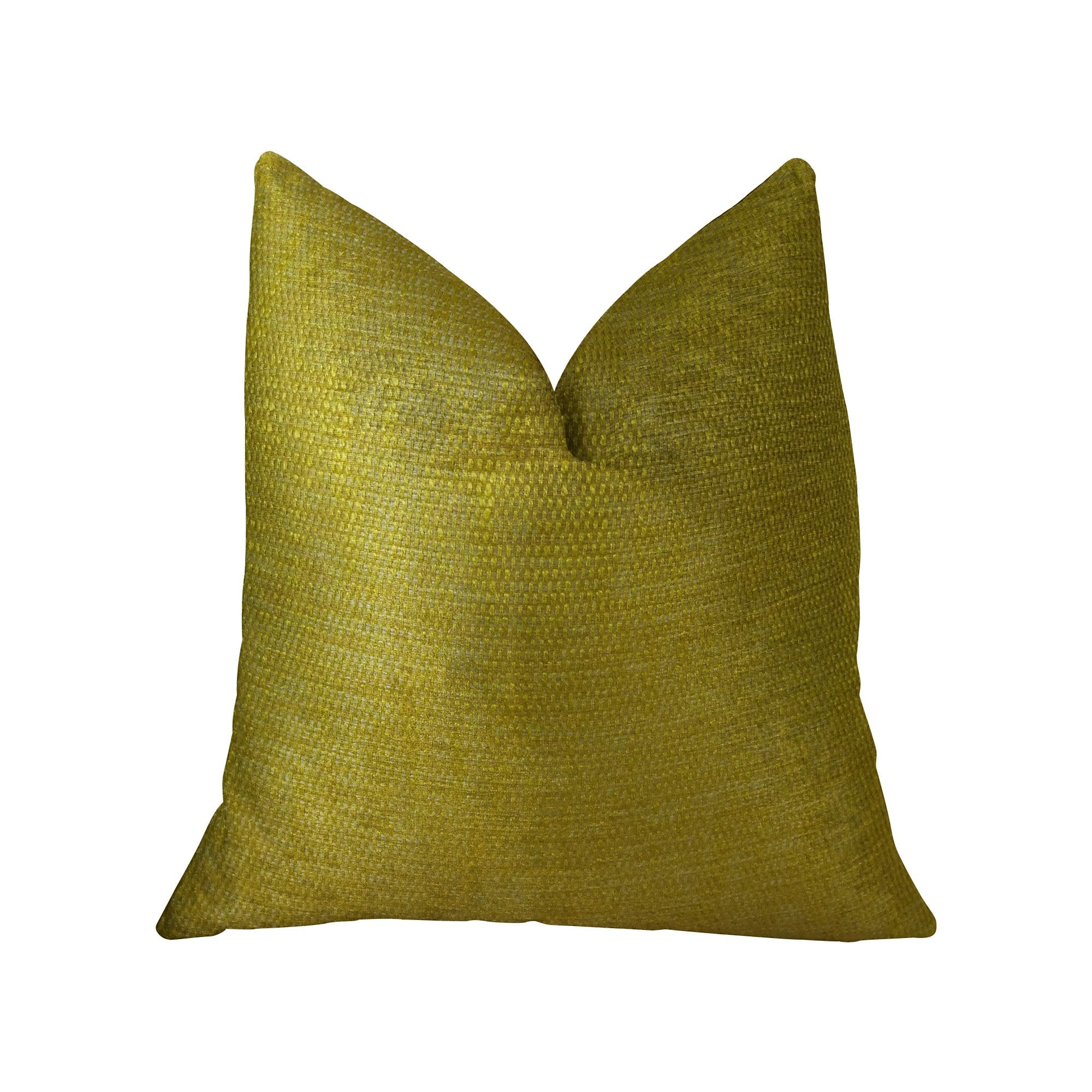 Deep Lemon Grass Metallic Citrine and Gold Handmade Luxury Pillow-0