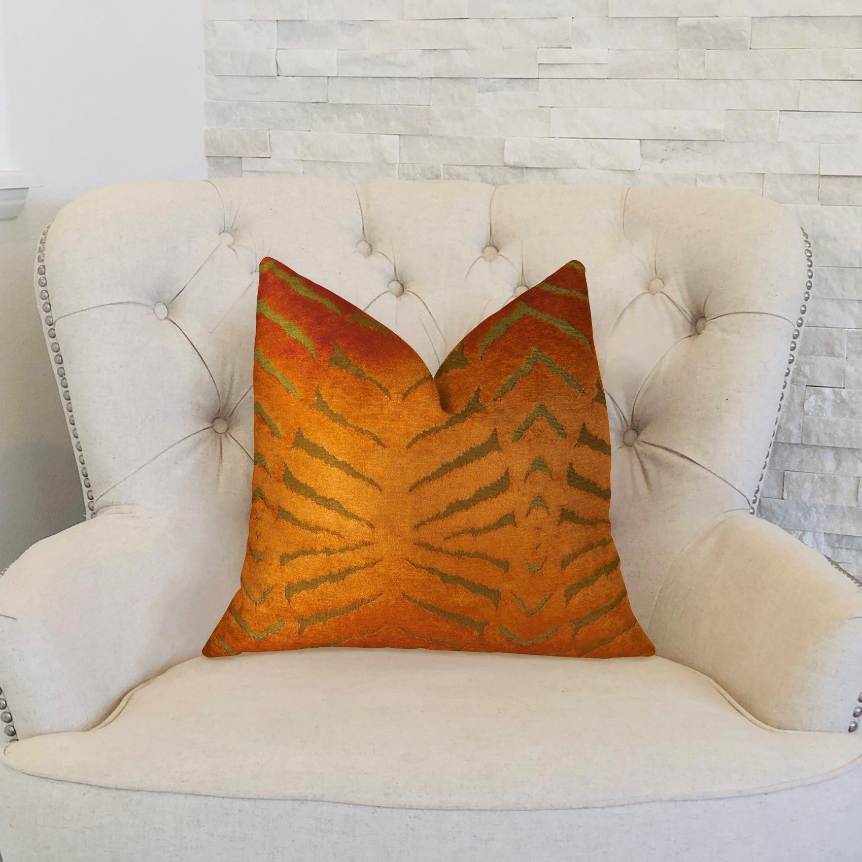 Tangerine Bliss Orange Handmade Luxury Pillow-1