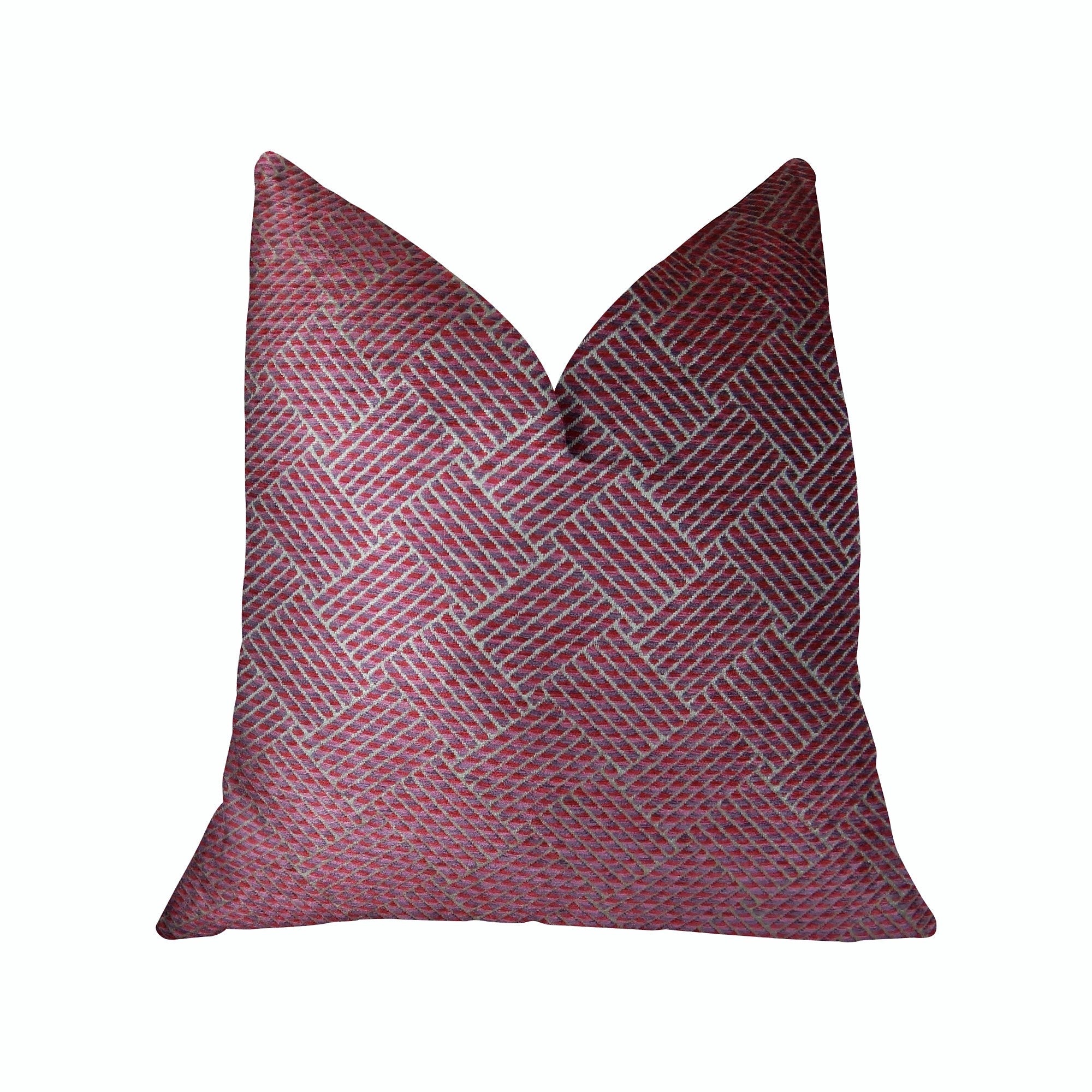 Boysenberry Pink and Cream Handmade Luxury Pillow-0