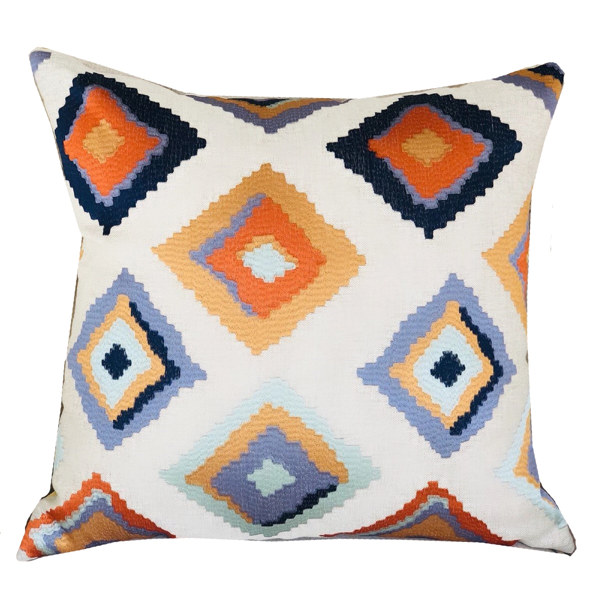 Isabeau Purple Orange and White Handmade Luxury Pillow-0