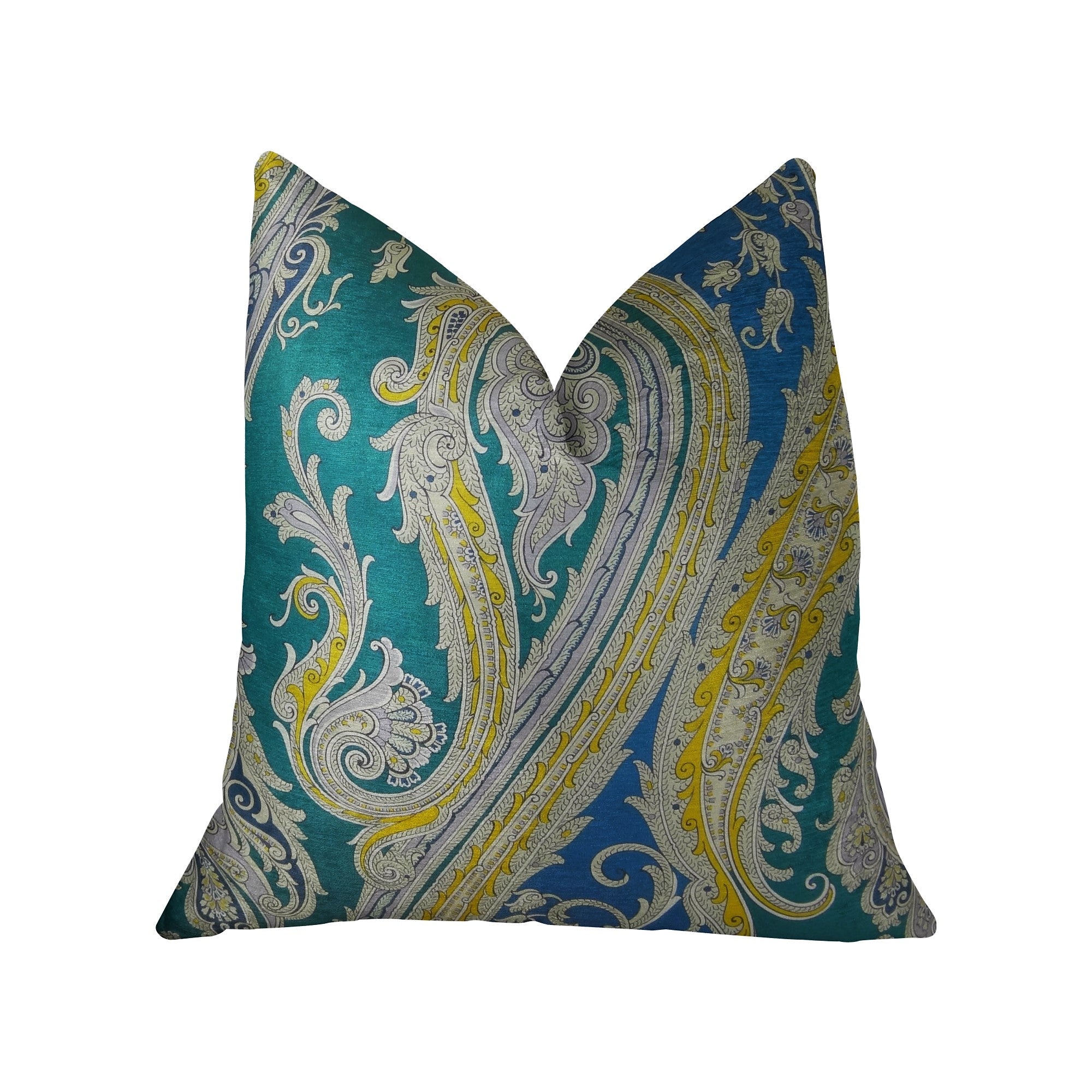 Annalise Blue Yellow and Green Handmade Luxury Pillow-0