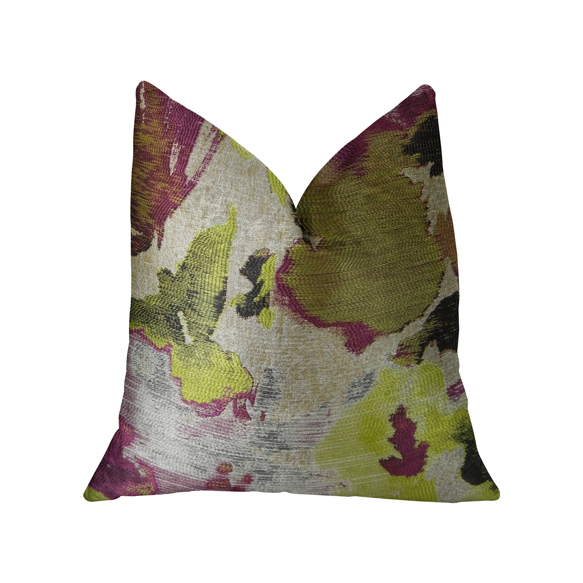 Water Lily Fuchsia Magenta and Citrine Handmade Luxury Pillow-0