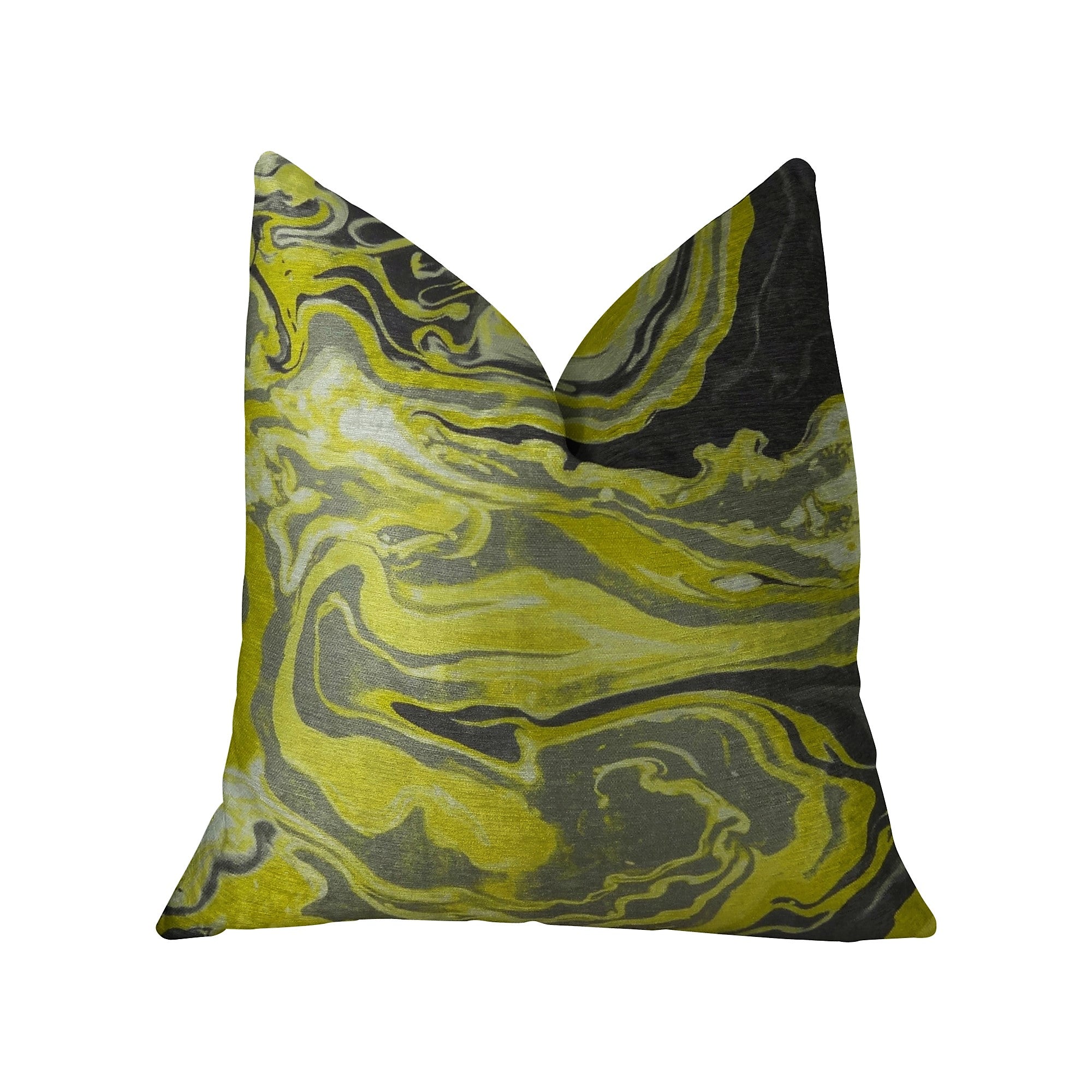 Marble Onyx Yellow Gray and Black Handmade Luxury Pillow-0