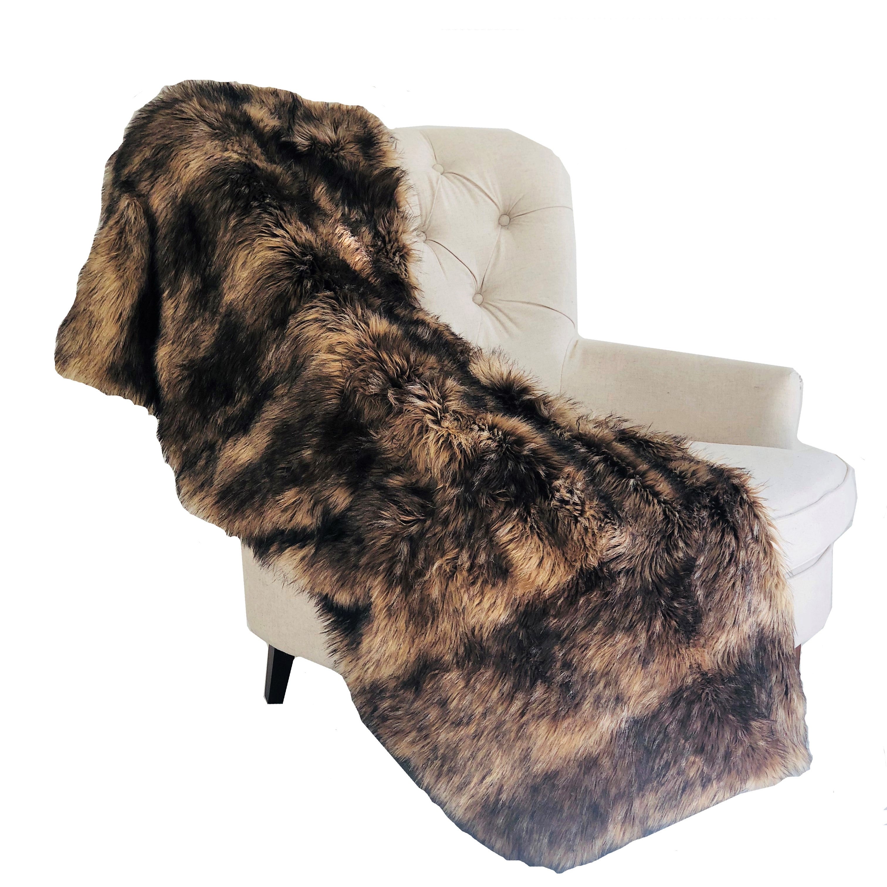 Brown Mountain Coyote Handmade Luxury Throw-0