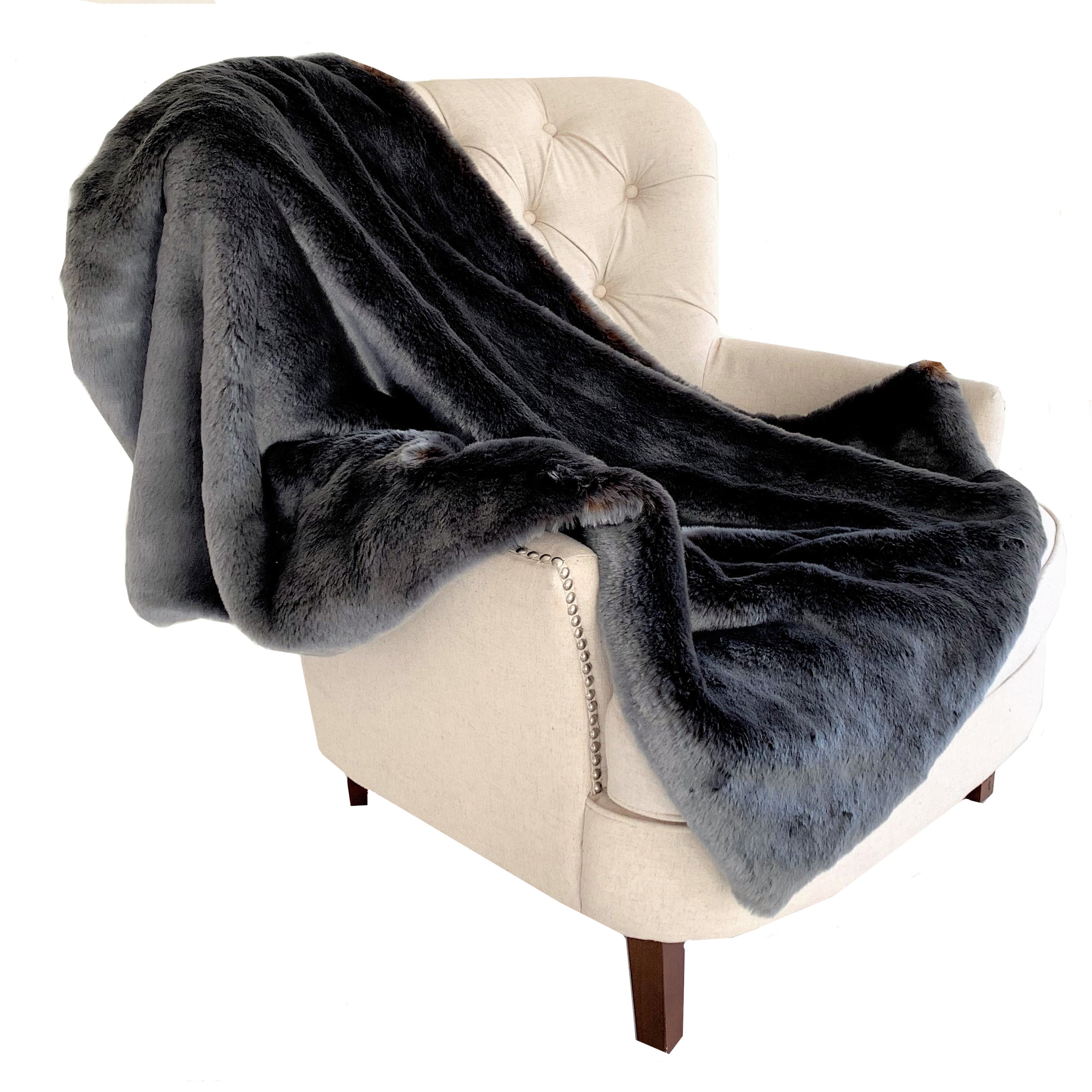 Two Tone Gray/Amber Handmade Luxury Throw-0