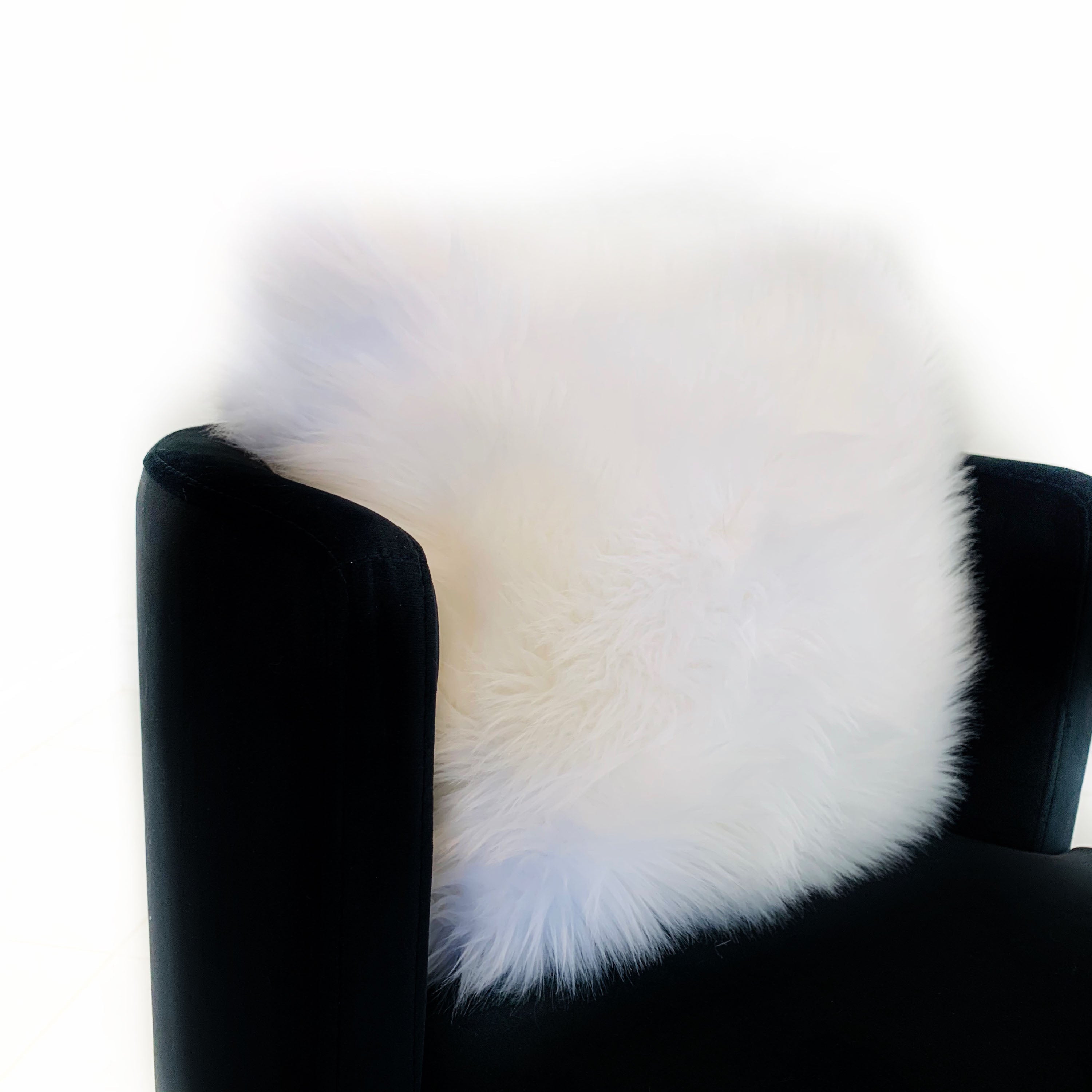 Plutus Off White Mongolian Fur Off White Animal Faux Fur Luxury Throw Pillow-1