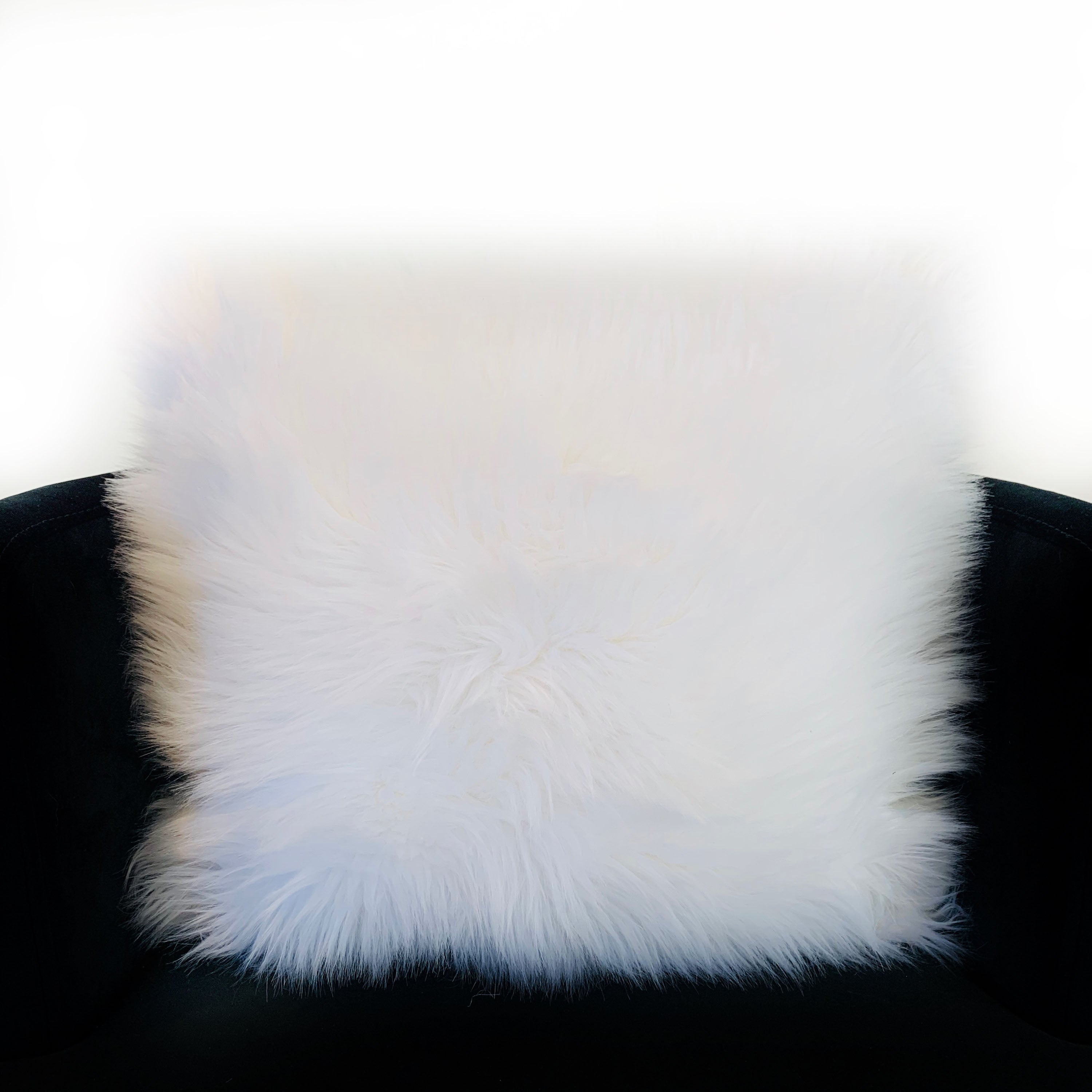 Plutus Off White Mongolian Fur Off White Animal Faux Fur Luxury Throw Pillow-2