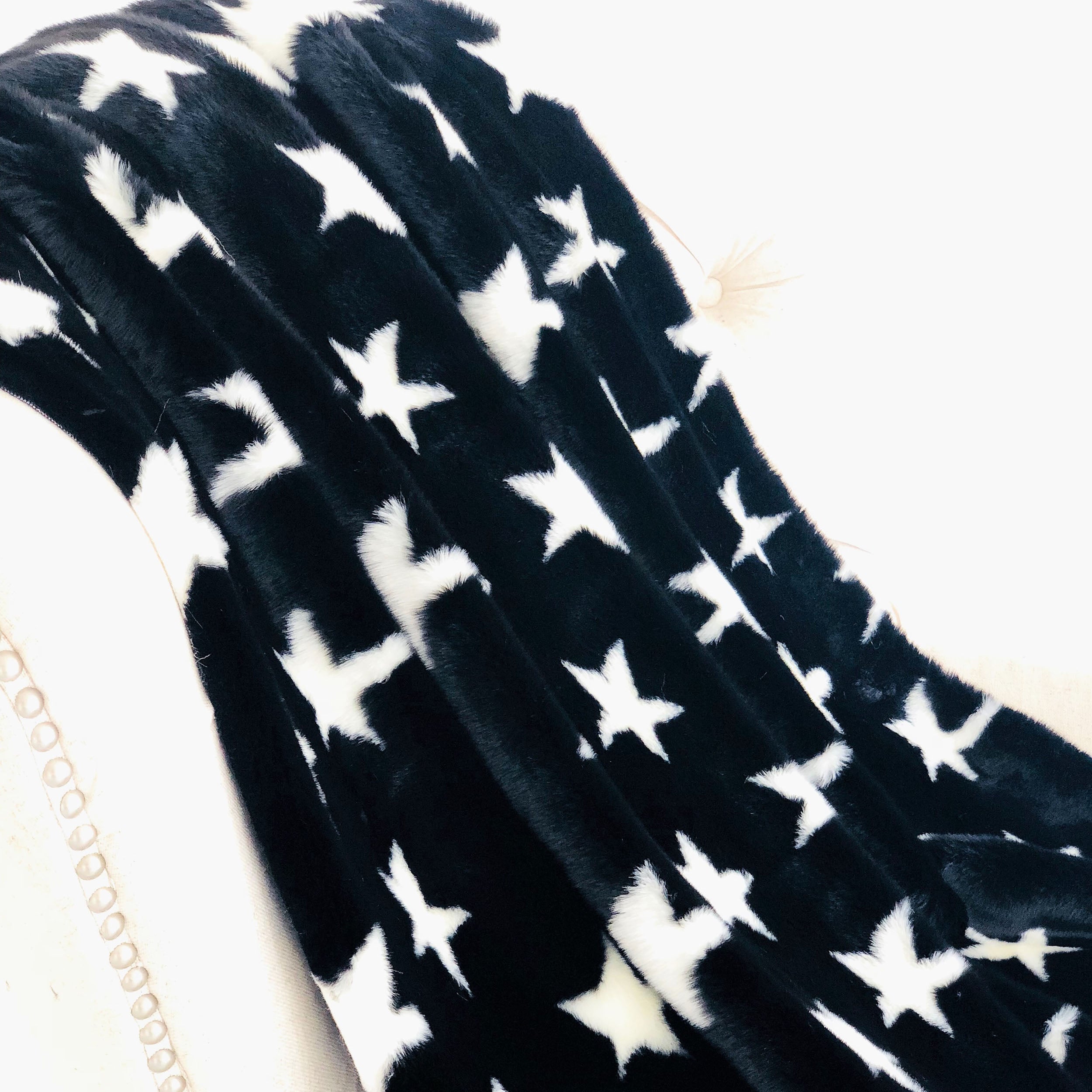 Black and White Stars Soft Handmade Luxury Throw-2