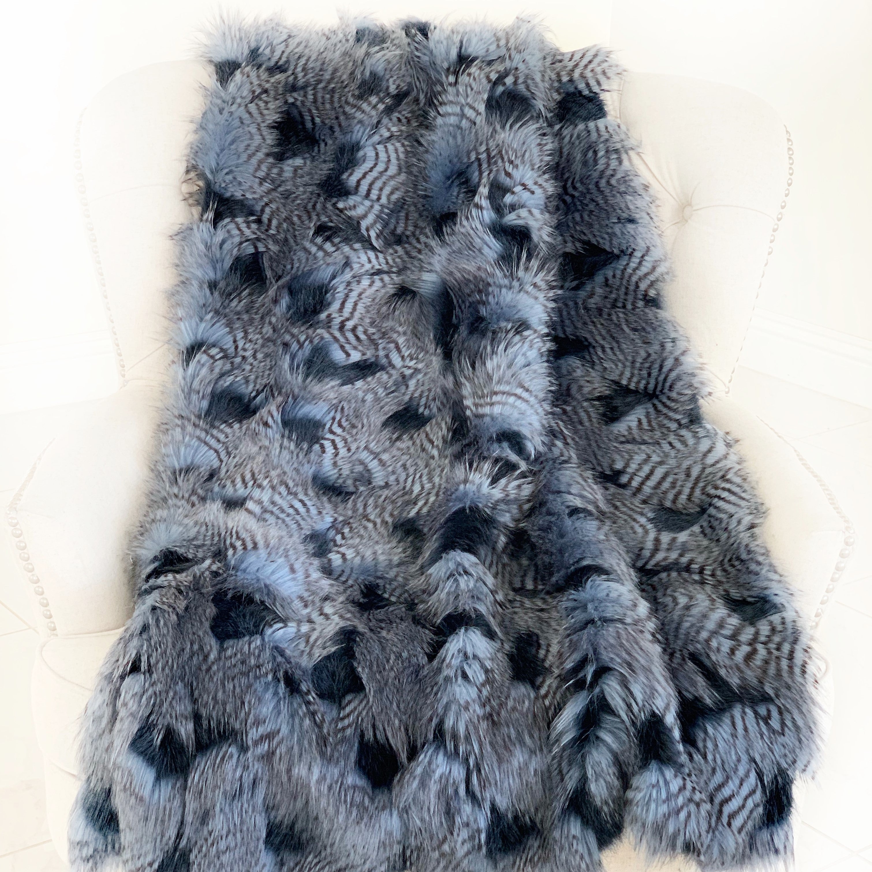 Plush ChiChi Feather Handmade Luxury Faux Fur Throw-1