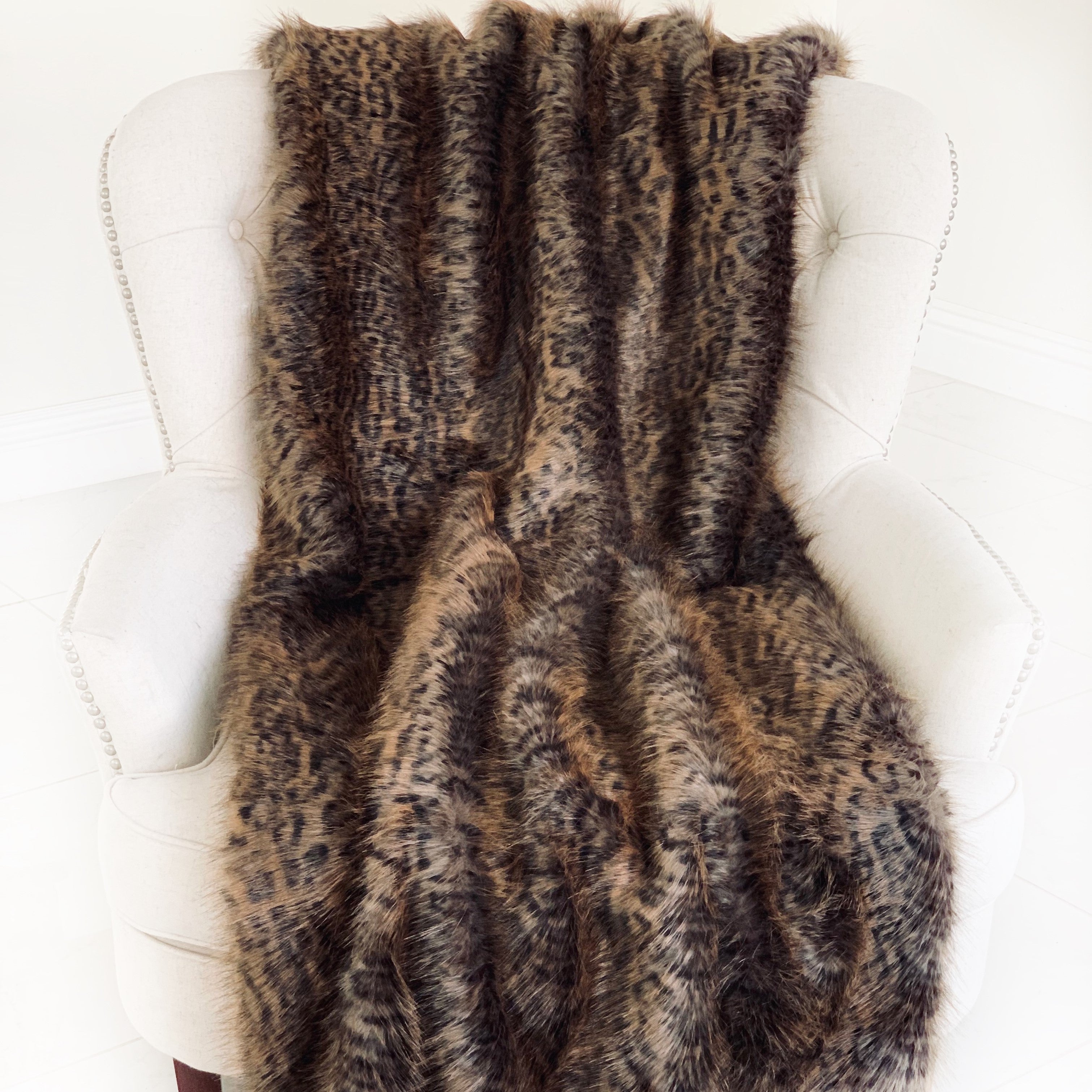 Plush Tawny WildCat Handmade Luxury Faux Fur Throw-2