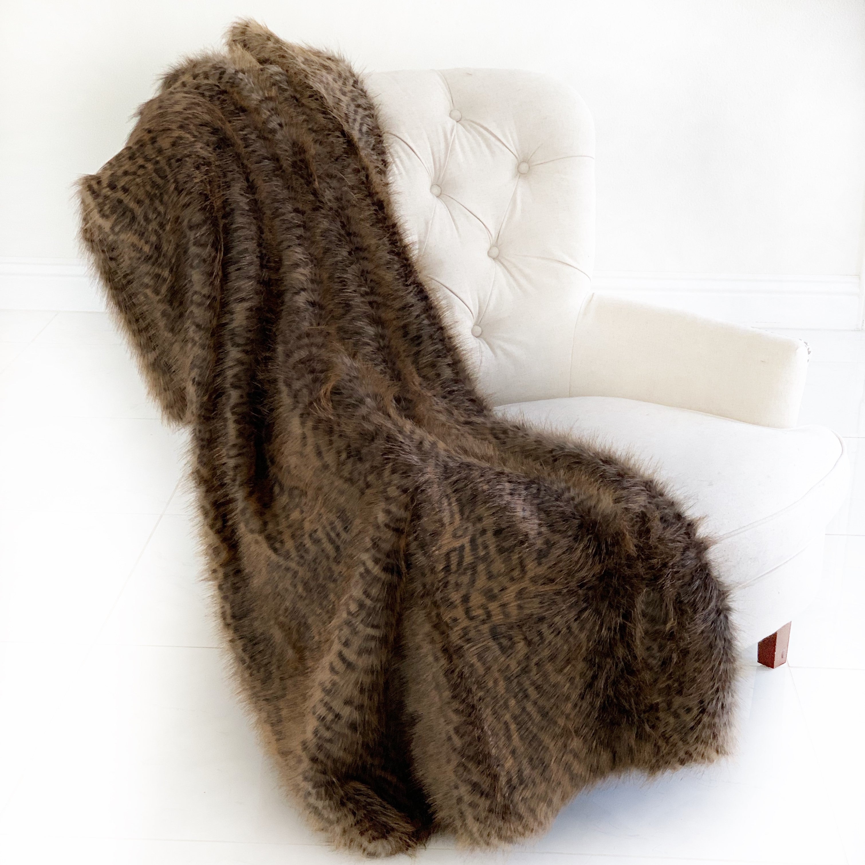 Plush Tawny WildCat Handmade Luxury Faux Fur Throw-0