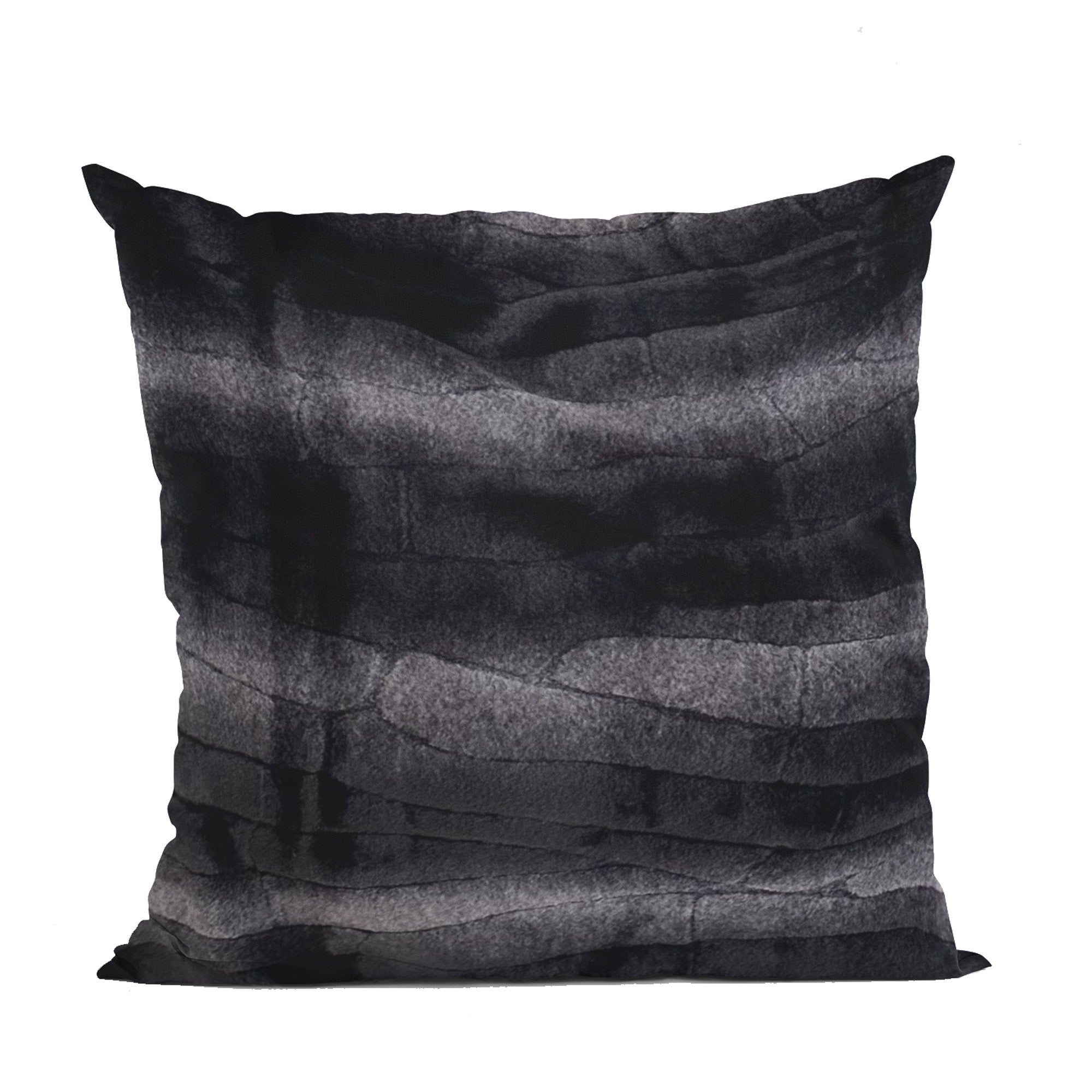 Plutus Black Graphite Furever Animal Faux Fur Luxury Throw Pillow-0