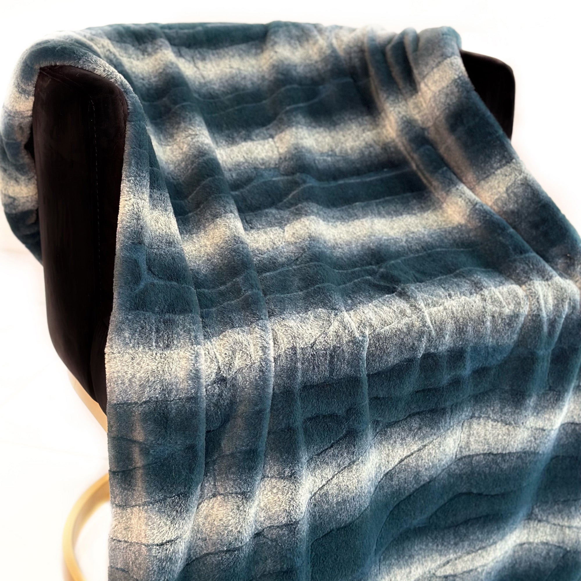 Plutus Green Furever Faux Fur Luxury Throw Blanket-1