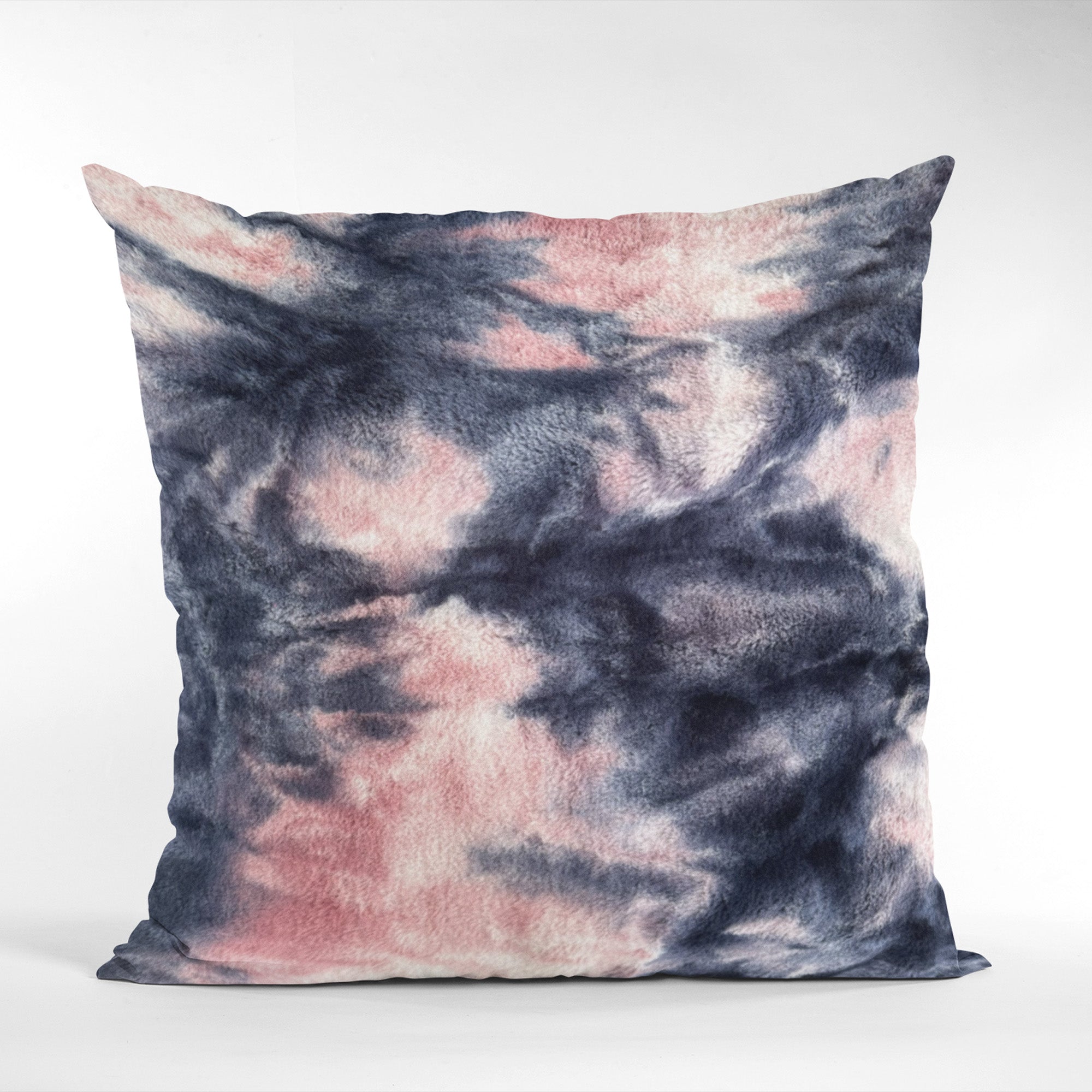 Plutus Pink Navy Fureal Animal Faux Fur Luxury Throw Pillow-1