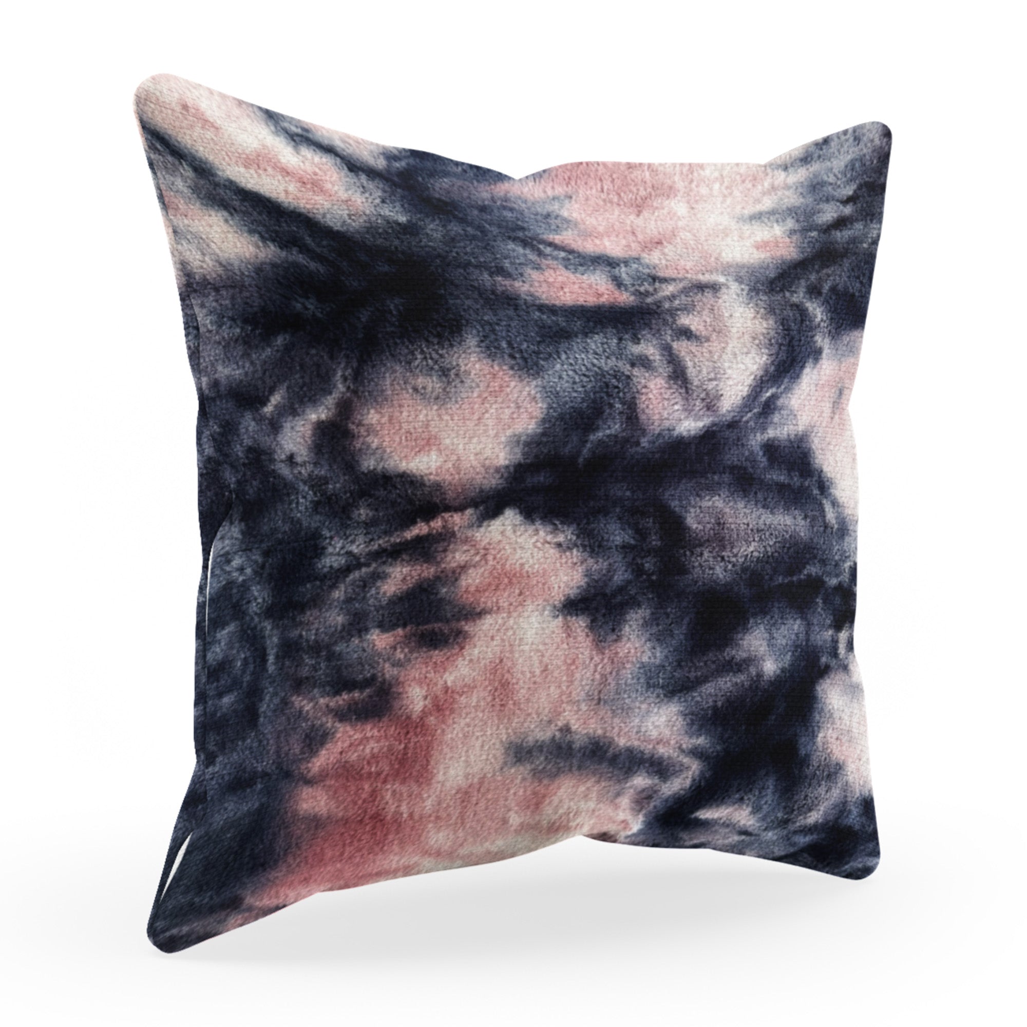 Plutus Pink Navy Fureal Animal Faux Fur Luxury Throw Pillow-0