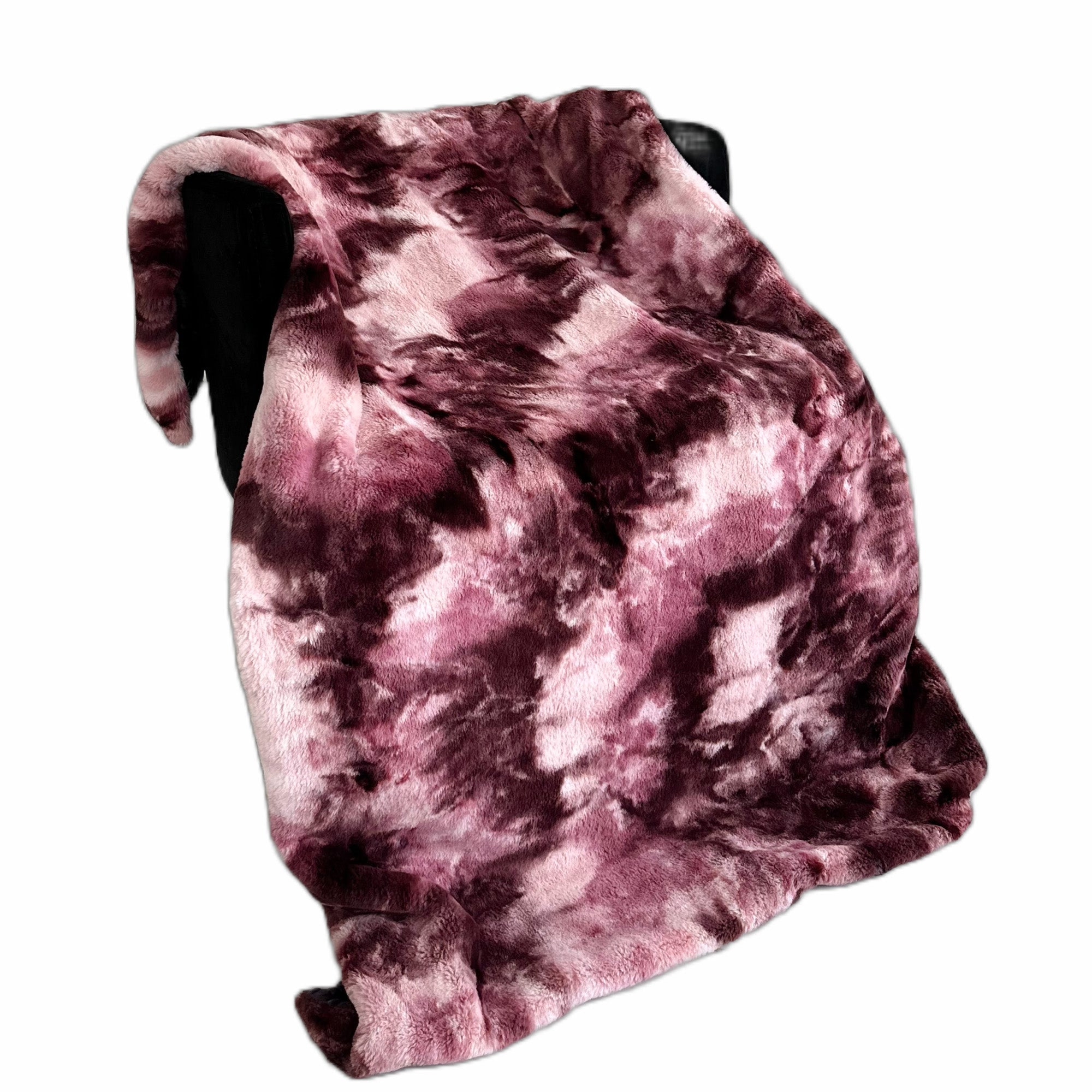 Plutus Rose Fureal Faux Fur Luxury Throw Blanket-2