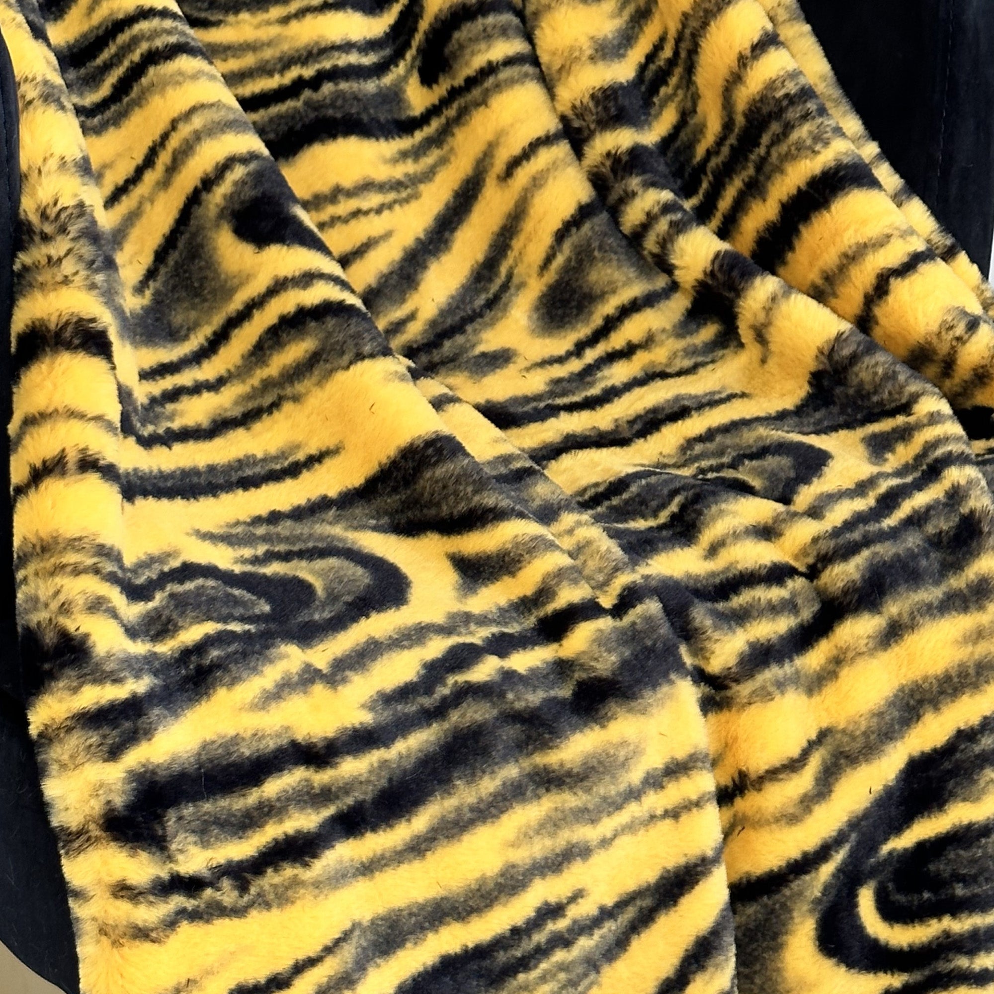 Plutus Yellow Galaxy Faux Fur Luxury Throw Blanket-1