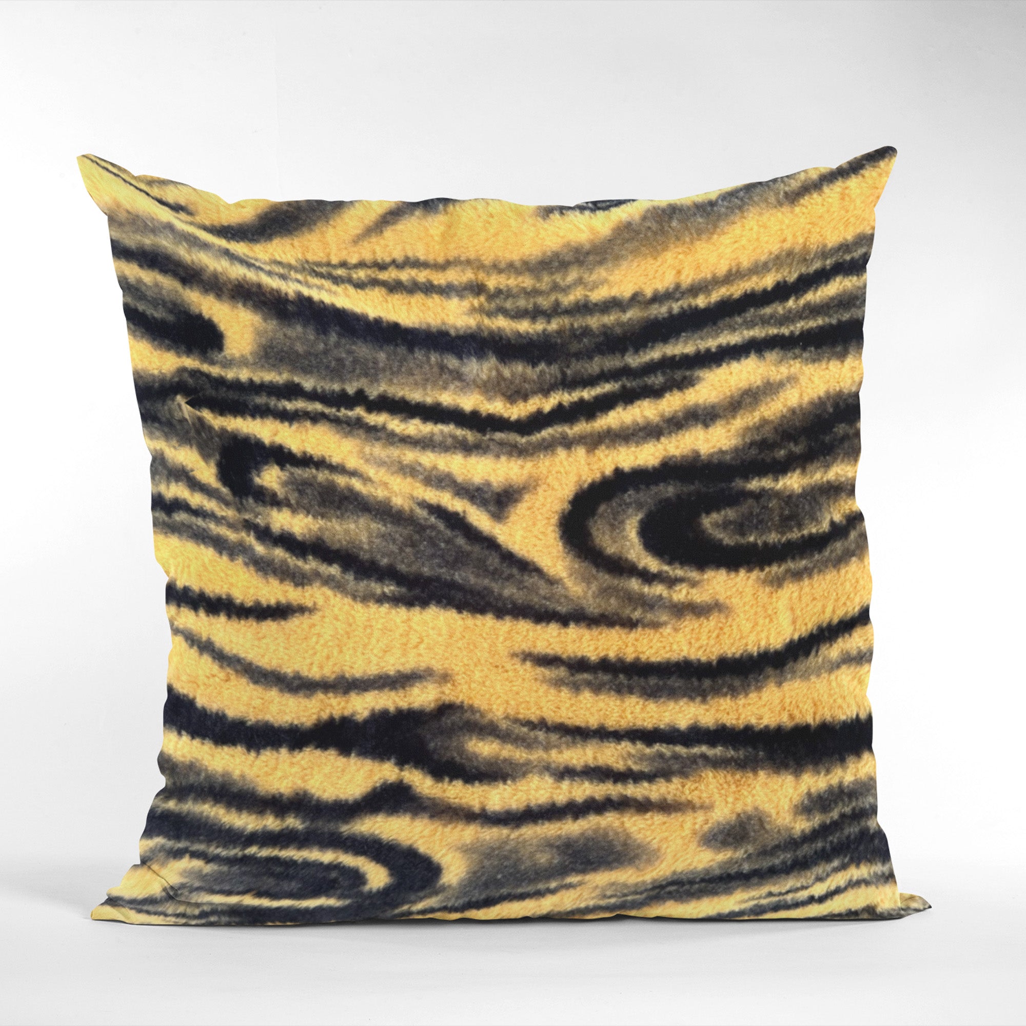 Plutus Yellow Galaxy Animal Faux Fur Luxury Throw Pillow-1