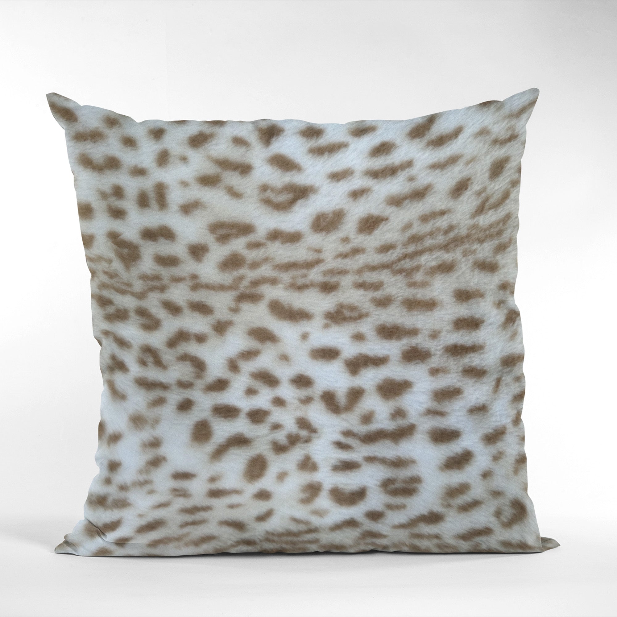 Plutus Brown Taupe Savannah Cat Animal Faux Fur Luxury Throw Pillow-1