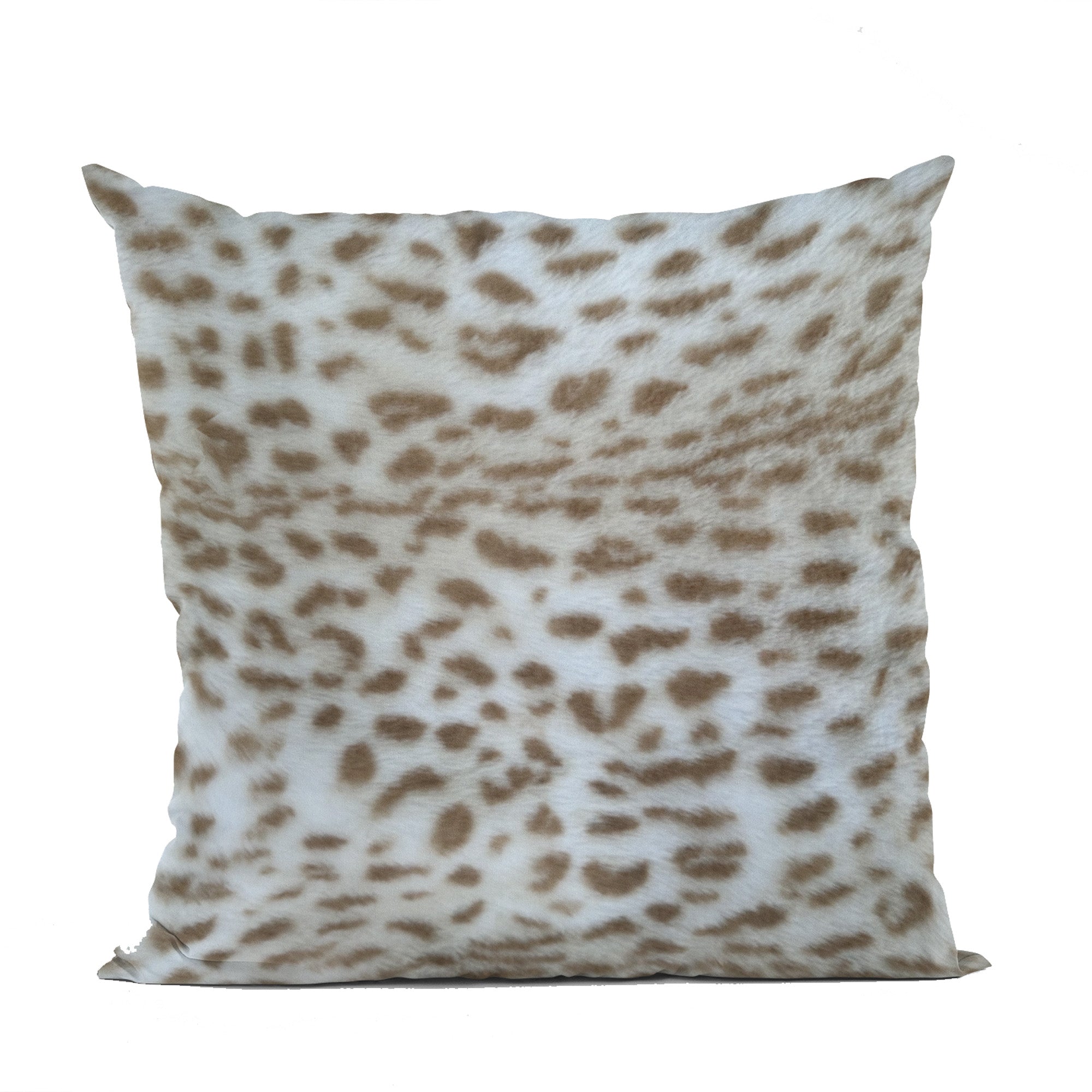 Plutus Brown Taupe Savannah Cat Animal Faux Fur Luxury Throw Pillow-0