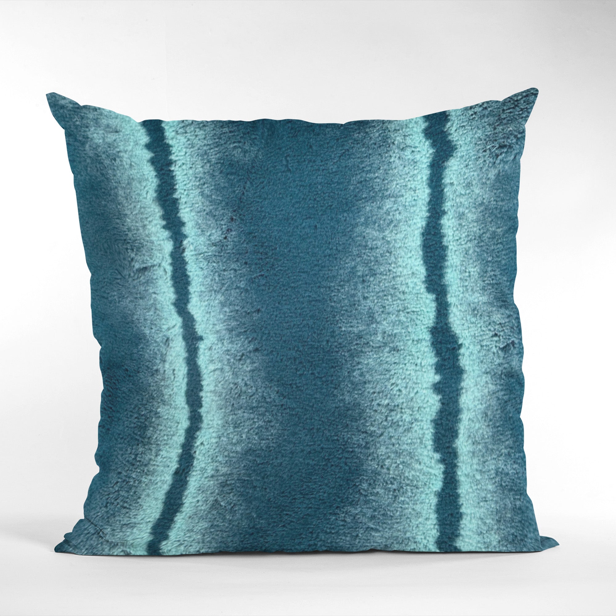 Plutus Teal Fluffy Fields Animal Faux Fur Luxury Throw Pillow-1