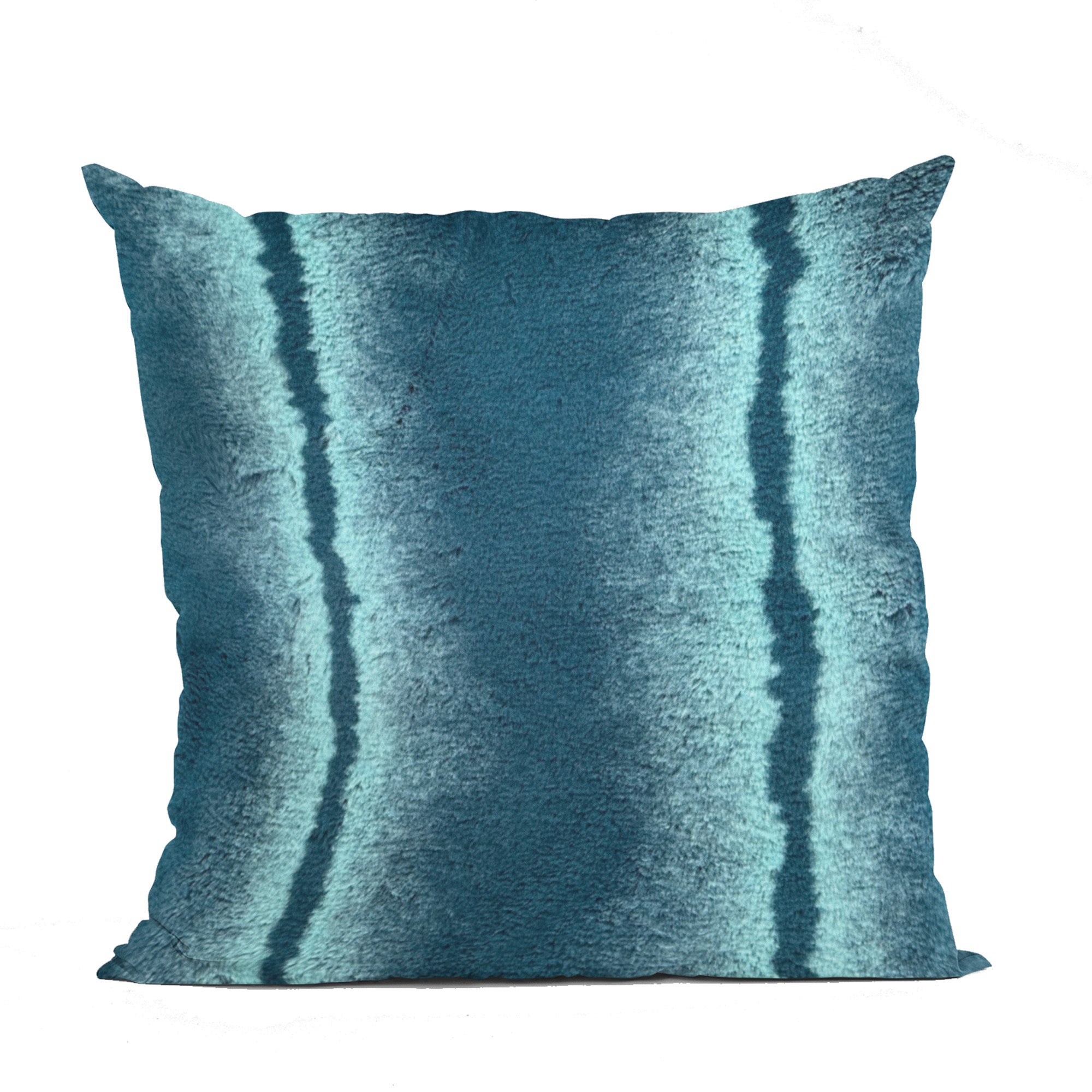 Plutus Teal Fluffy Fields Animal Faux Fur Luxury Throw Pillow-0