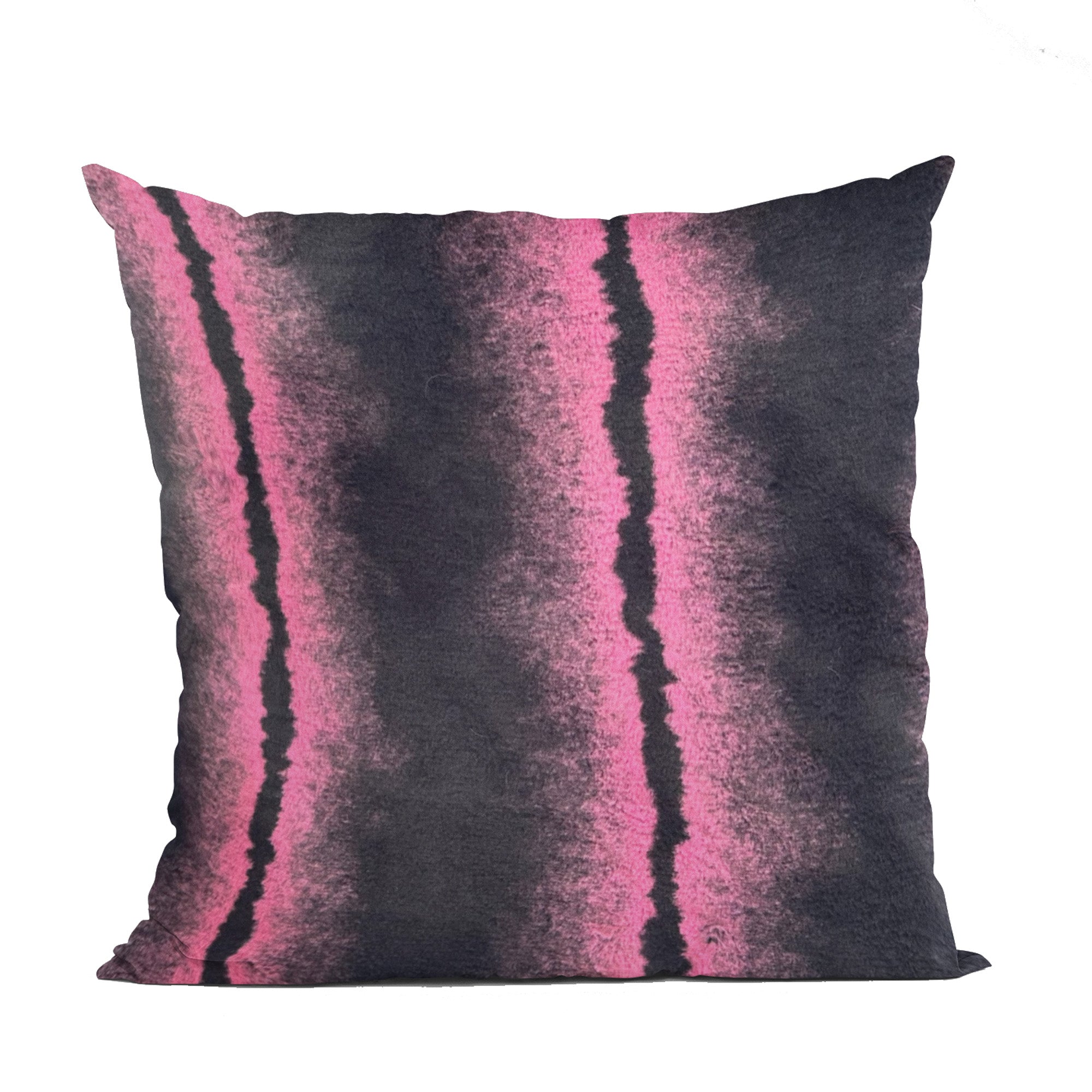 Plutus Fuchsia Black Fluffy Fields Animal Faux Fur Luxury Throw Pillow-0