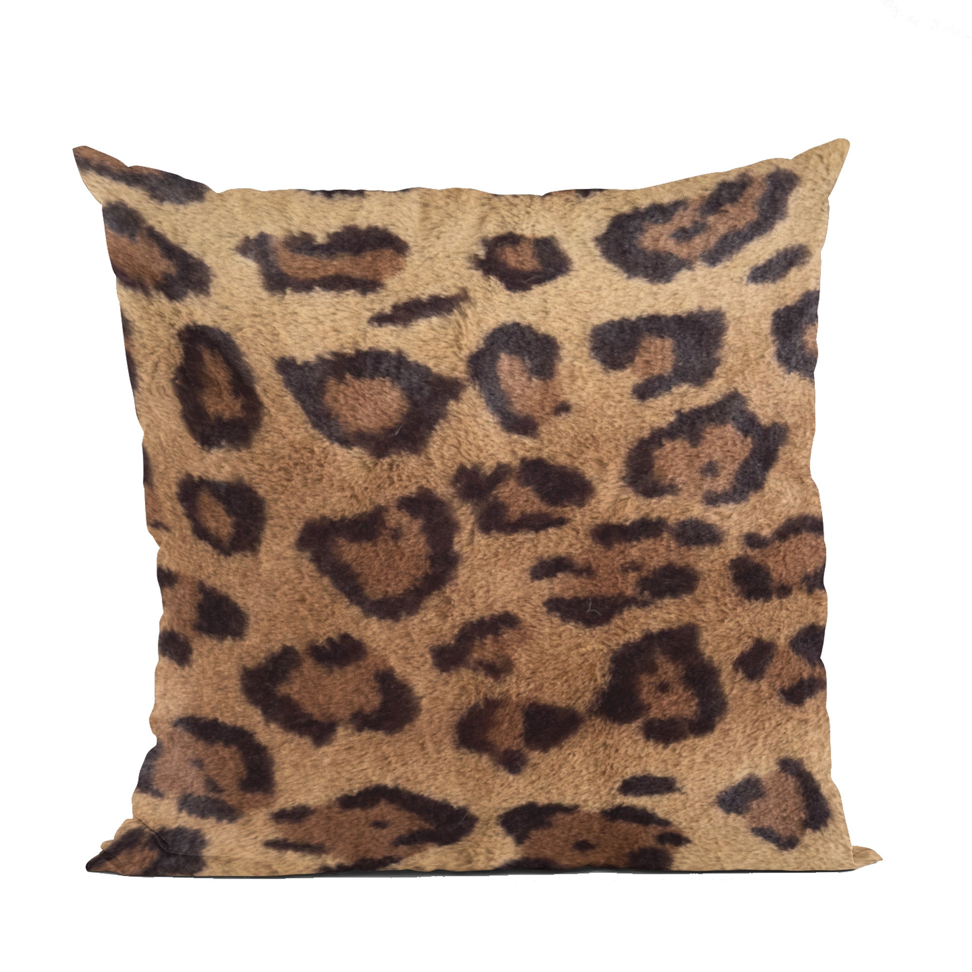 Plutus Brown Jaguar Animal Faux Fur Luxury Throw Pillow-0