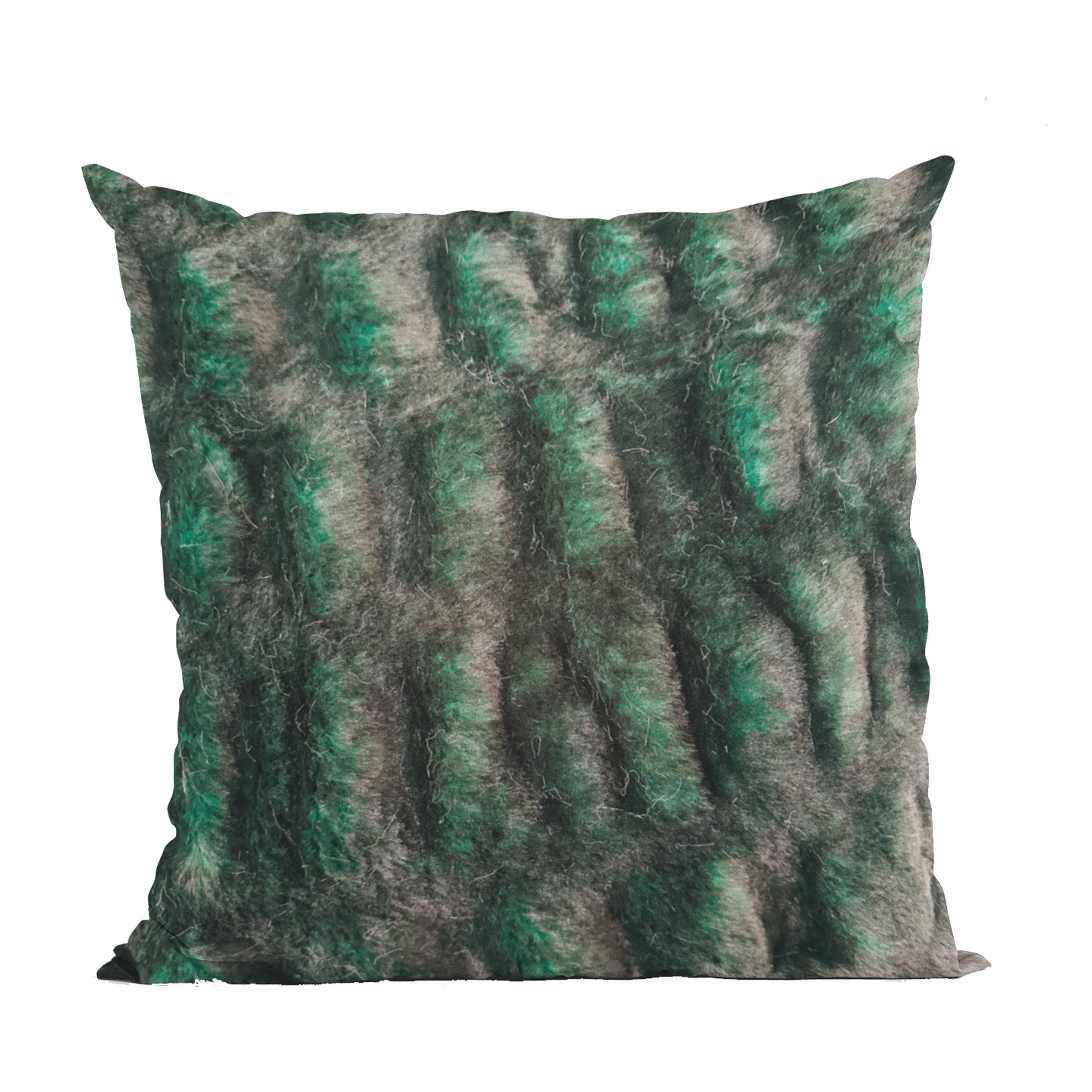 Plutus Emerald Green Plush Pelt Animal Faux Fur Luxury Throw Pillow-0