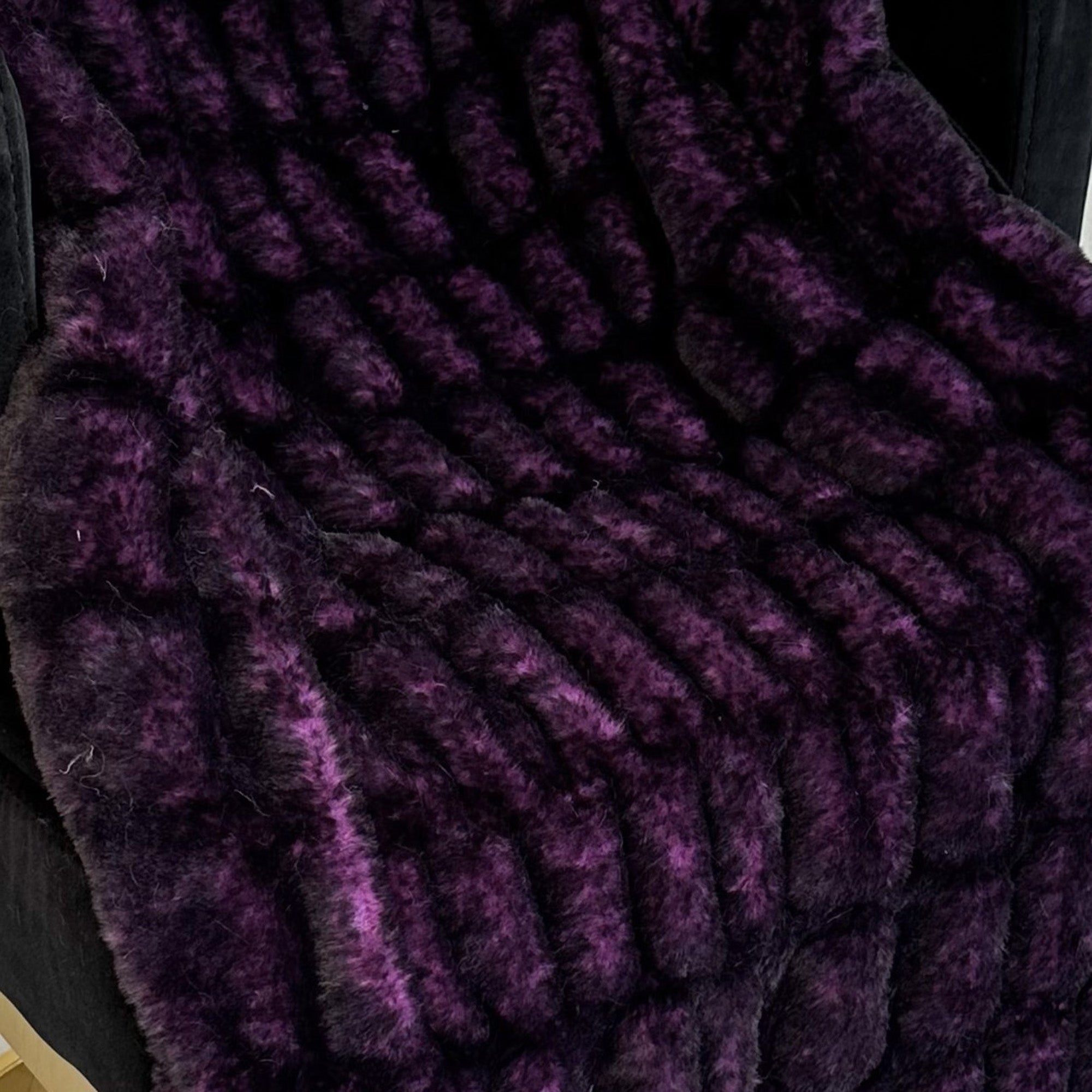 Plutus Purple Plush Pelt Faux Fur Luxury Throw Blanket-1