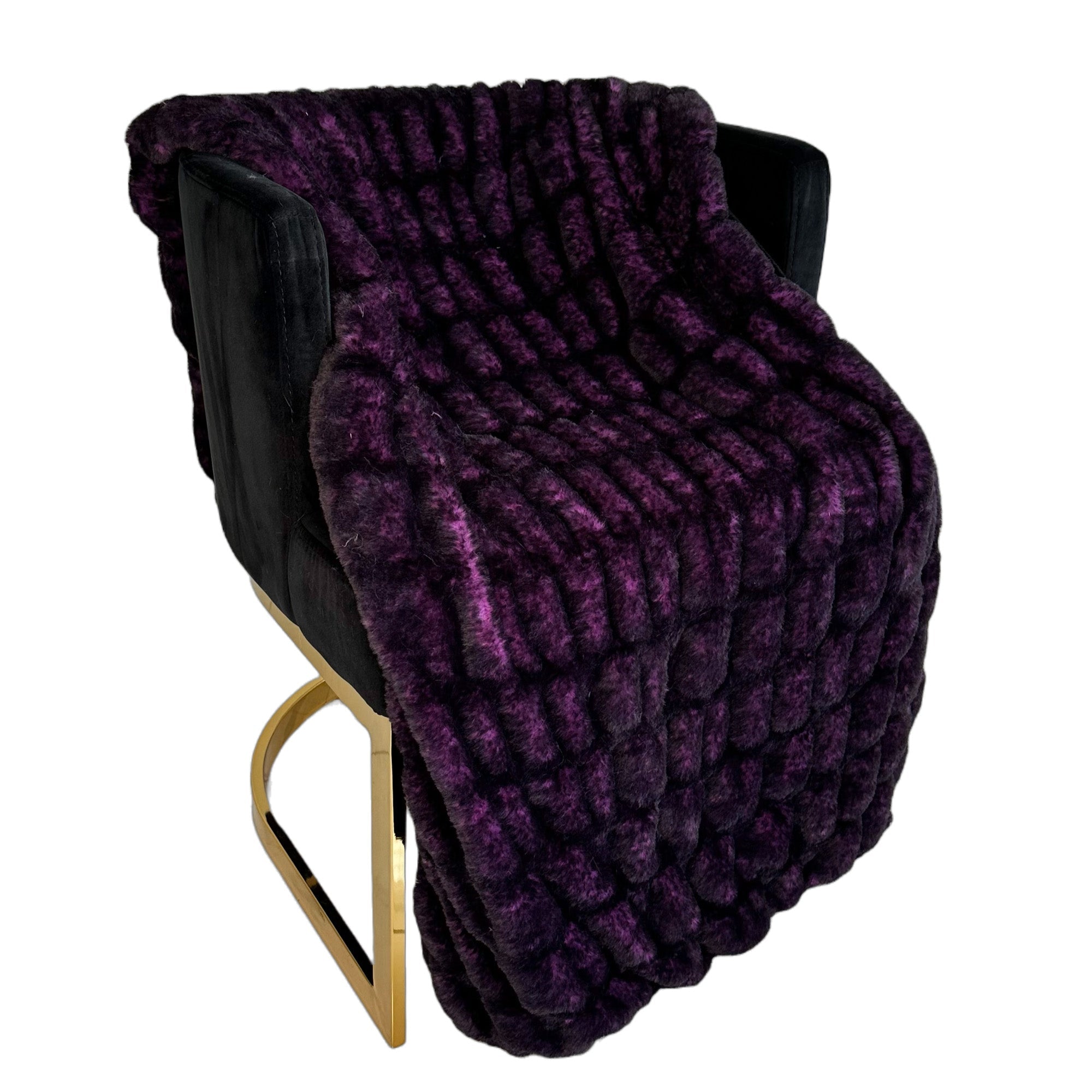 Plutus Purple Plush Pelt Faux Fur Luxury Throw Blanket-2