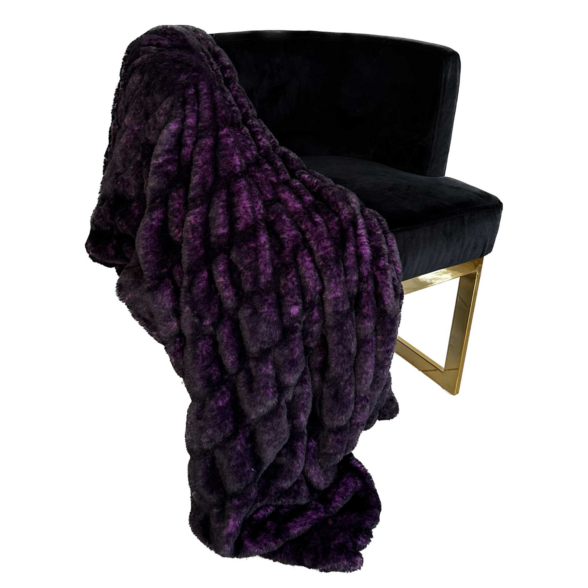 Plutus Purple Plush Pelt Faux Fur Luxury Throw Blanket-0