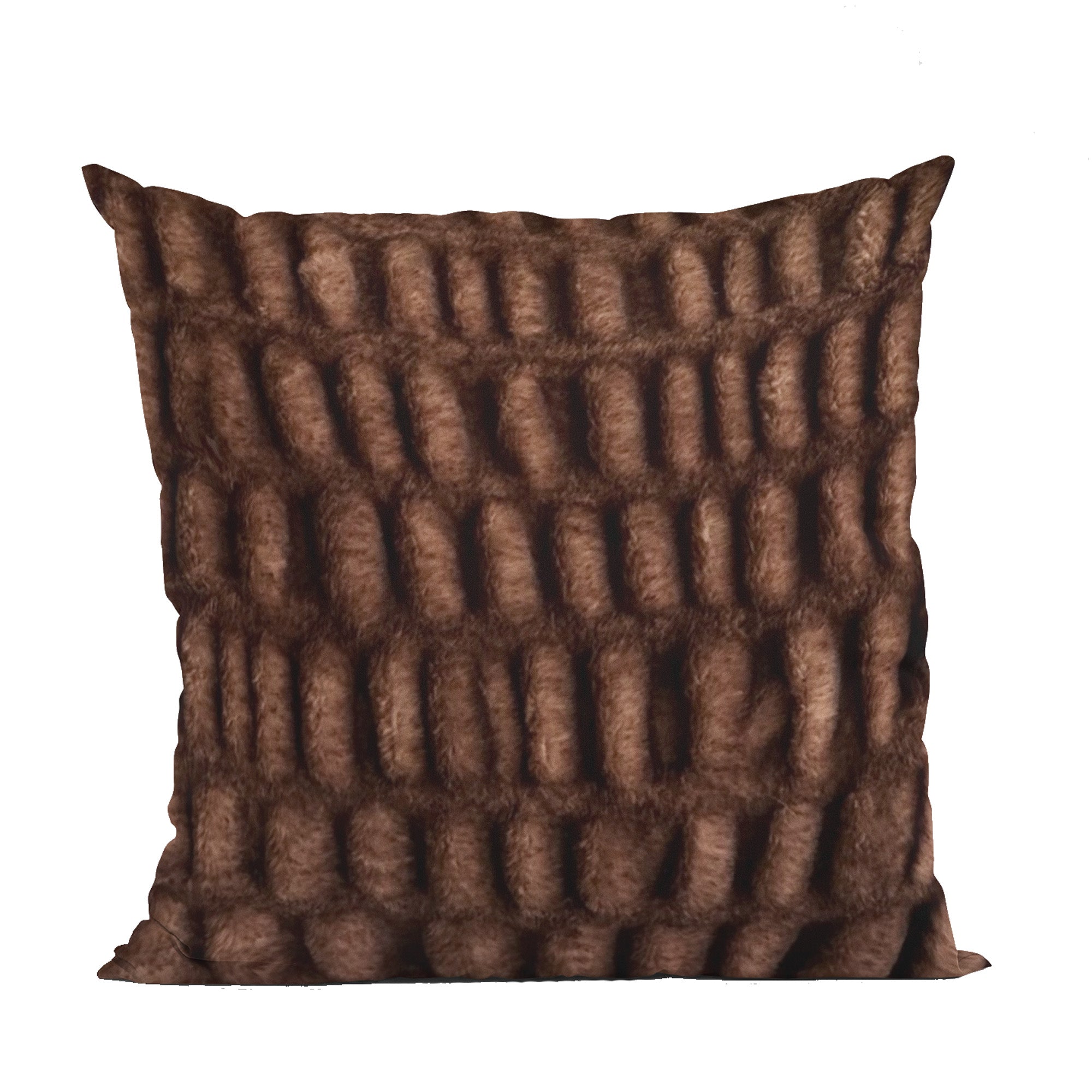 Plutus Brown Plush Pelt Animal Faux Fur Luxury Throw Pillow-0