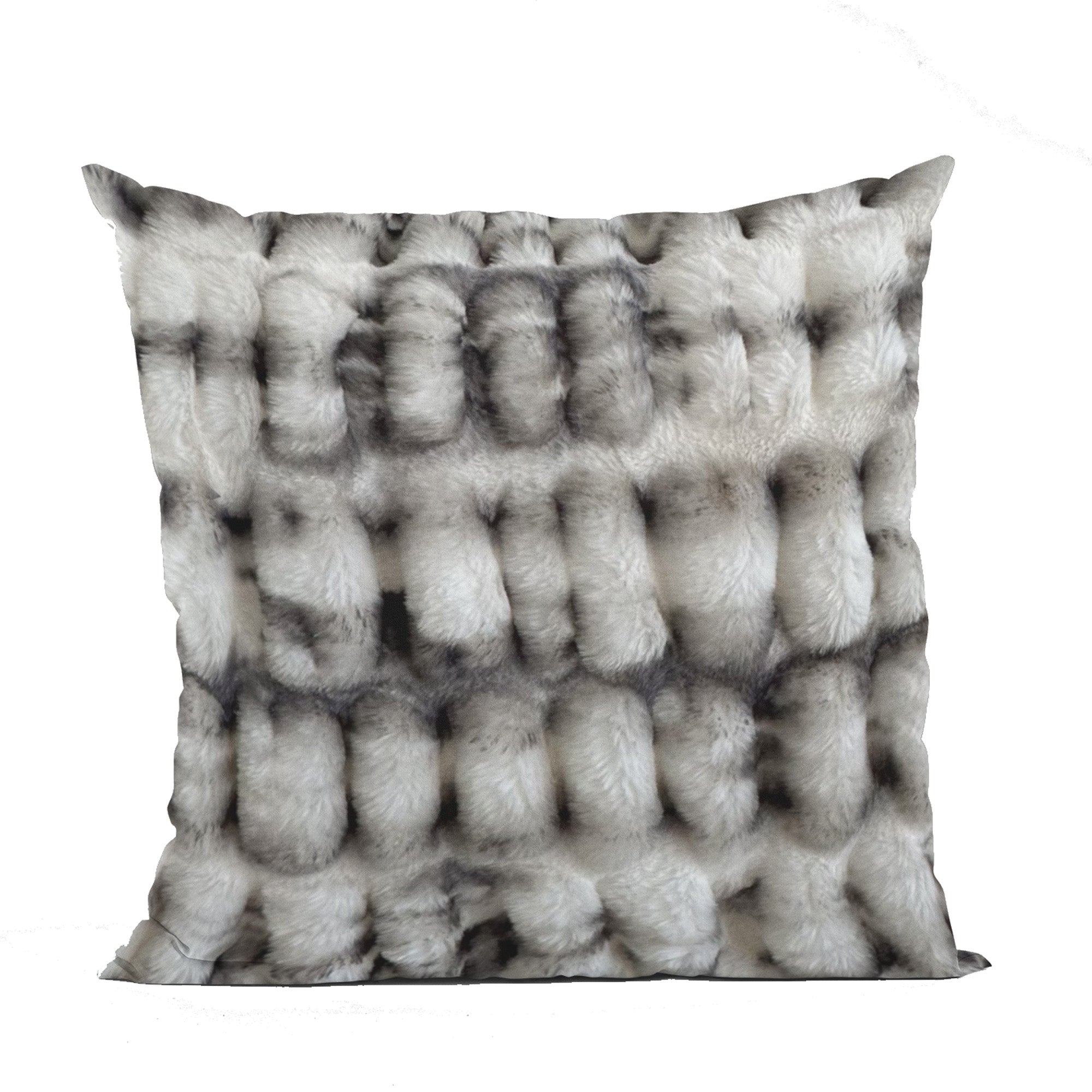 Plutus Off White Sherpa Animal Faux Fur Luxury Throw Pillow-0