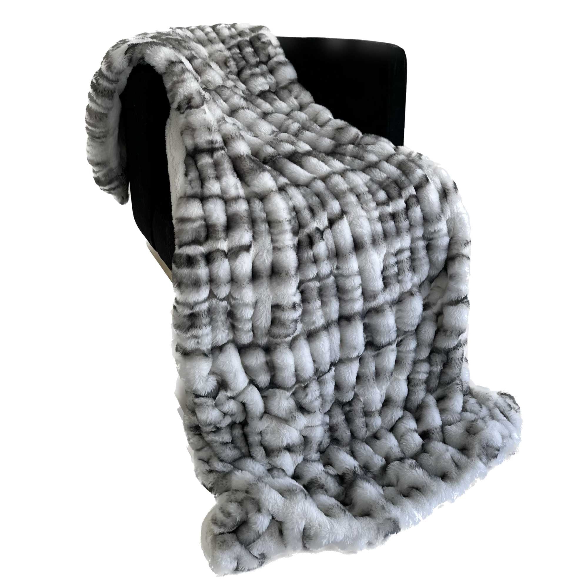 Plutus Off White Sherpa Faux Fur Luxury Throw Blanket-0