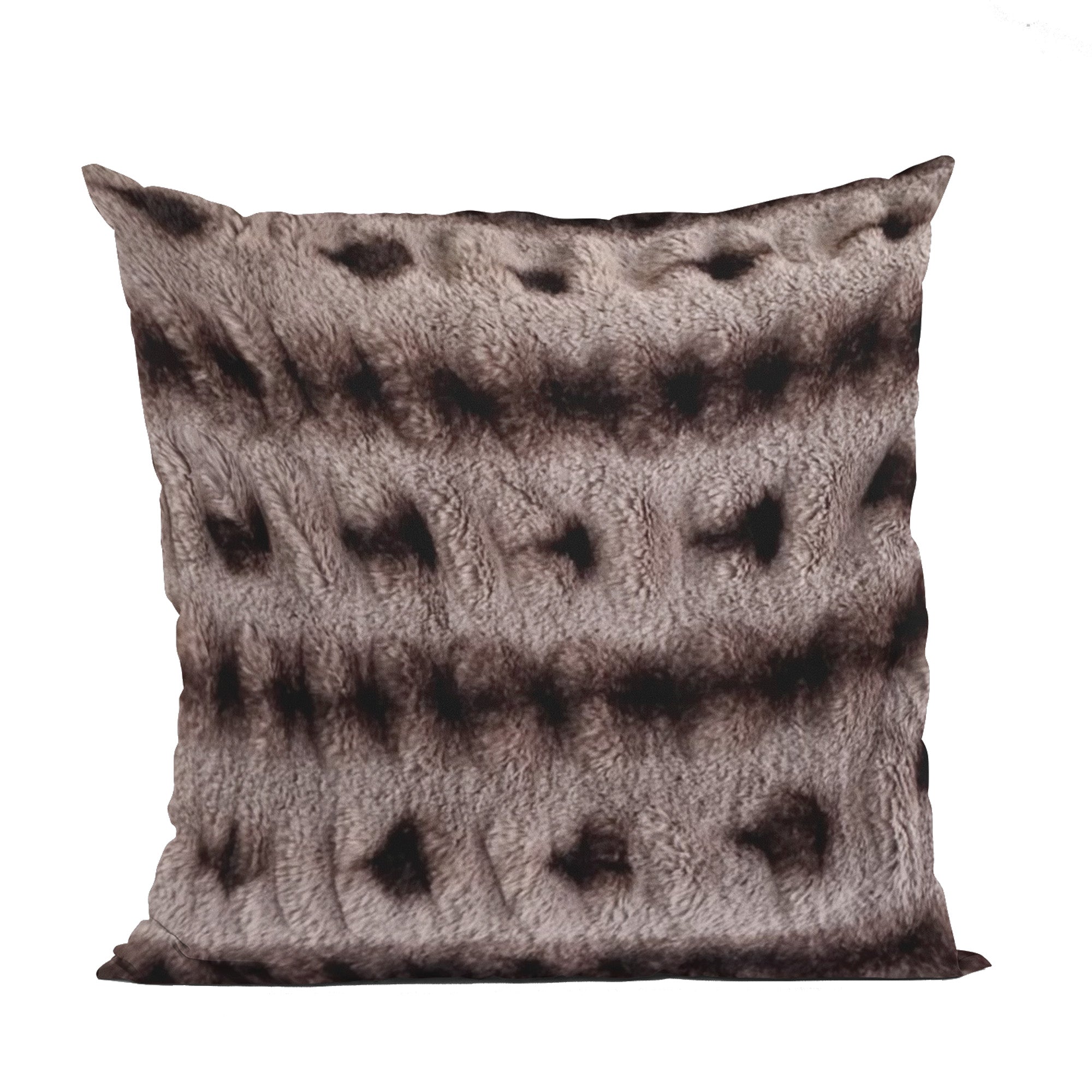 Plutus Brown Fluffy Bunni Animal Faux Fur Luxury Throw Pillow-0