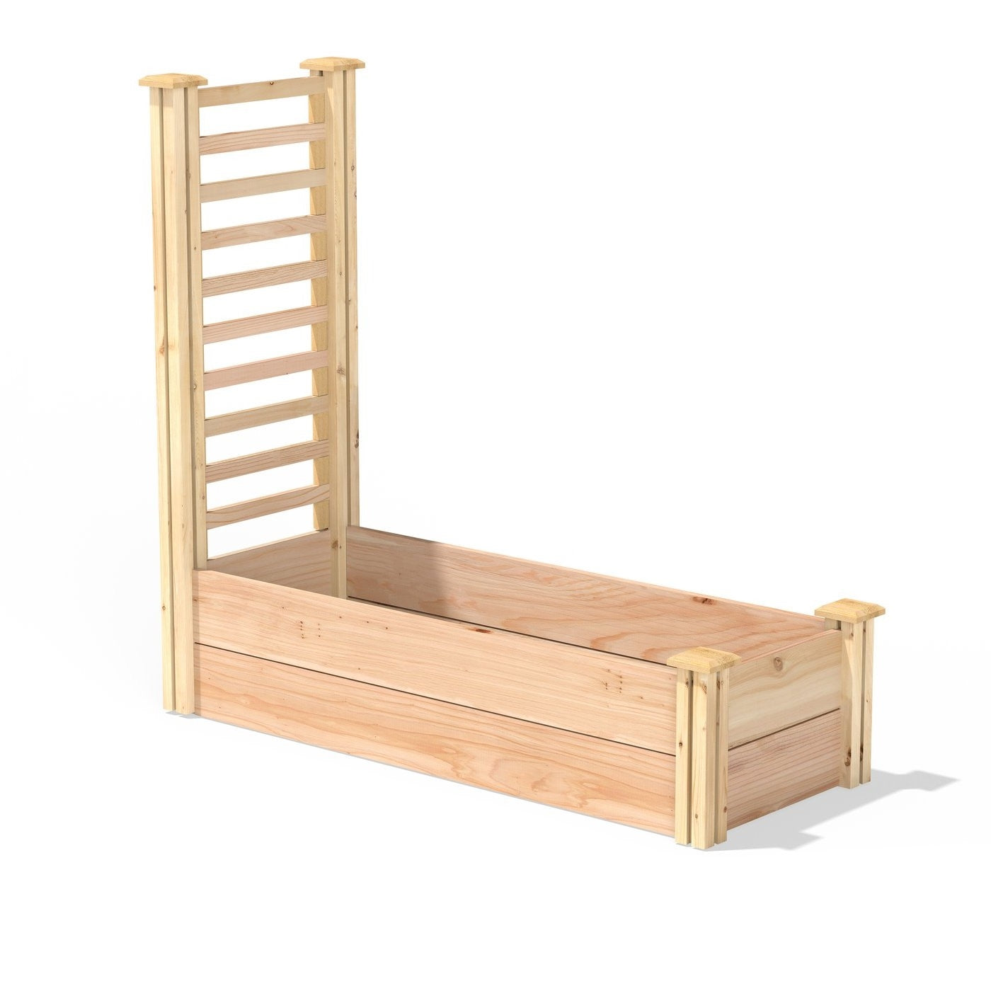 16 in x 48 in Cedar Raised Garden Bed with Trellis - Made In USA-0