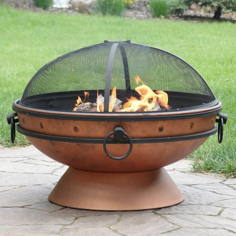 Cauldron Steel Wood Burning Fire Pit with Spark Screen-1