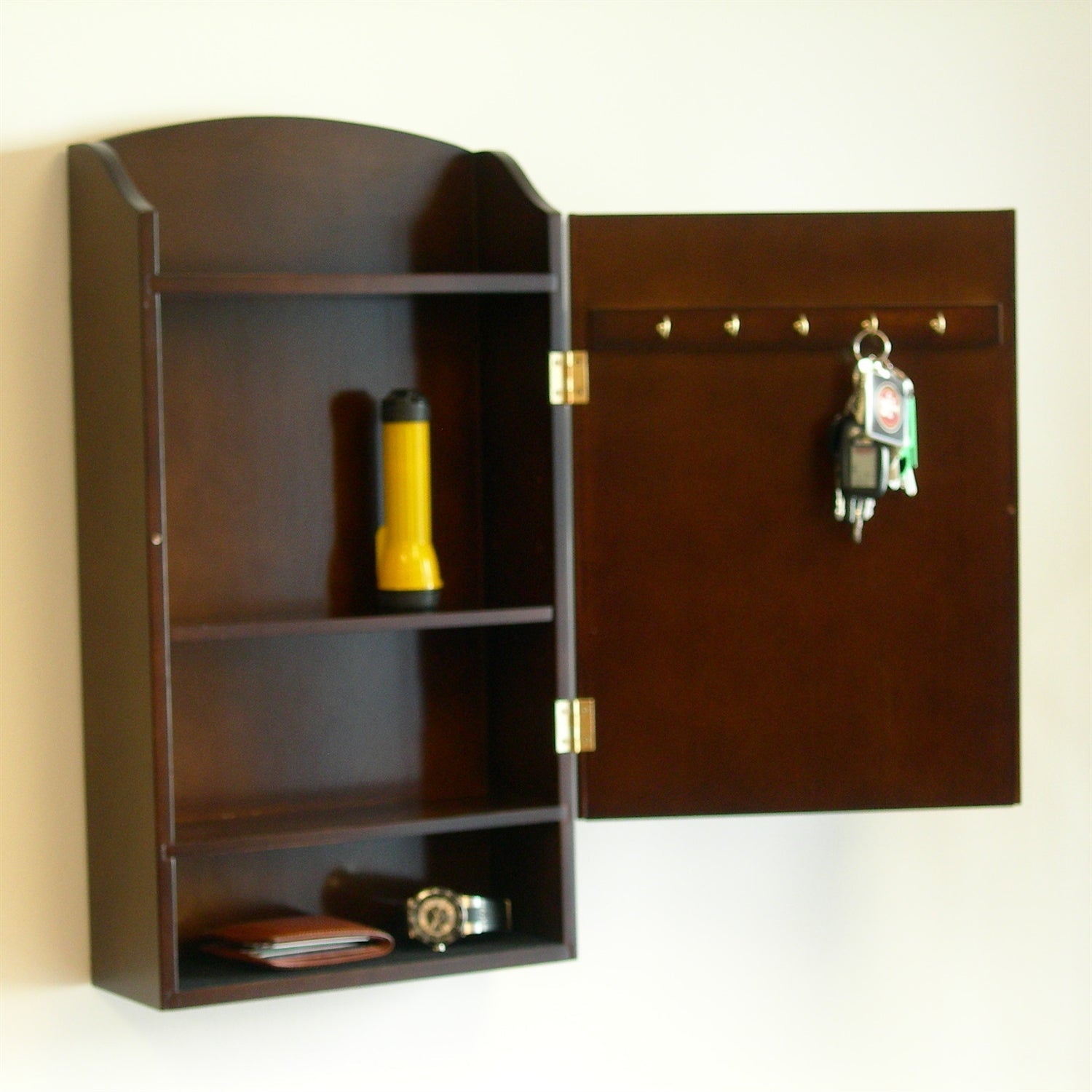 Door / Wall Mount Organizer Letter Holder Mail Sorter in Dark Walnut-2