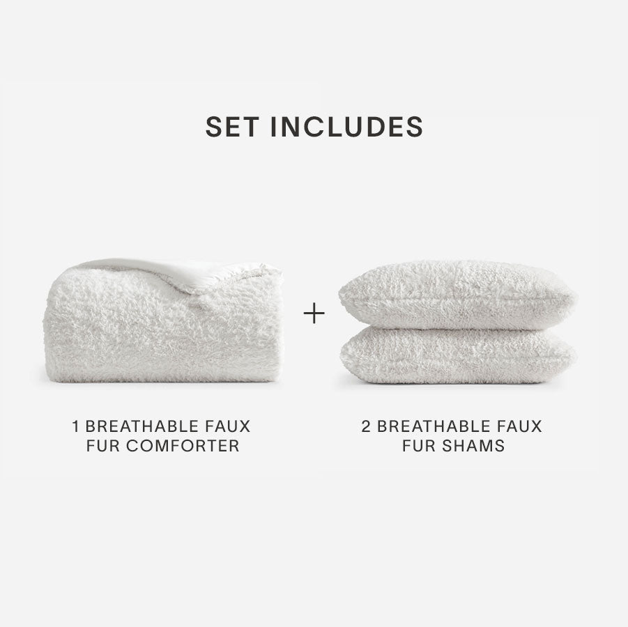 Breathable Faux Fur Comforter Bundle