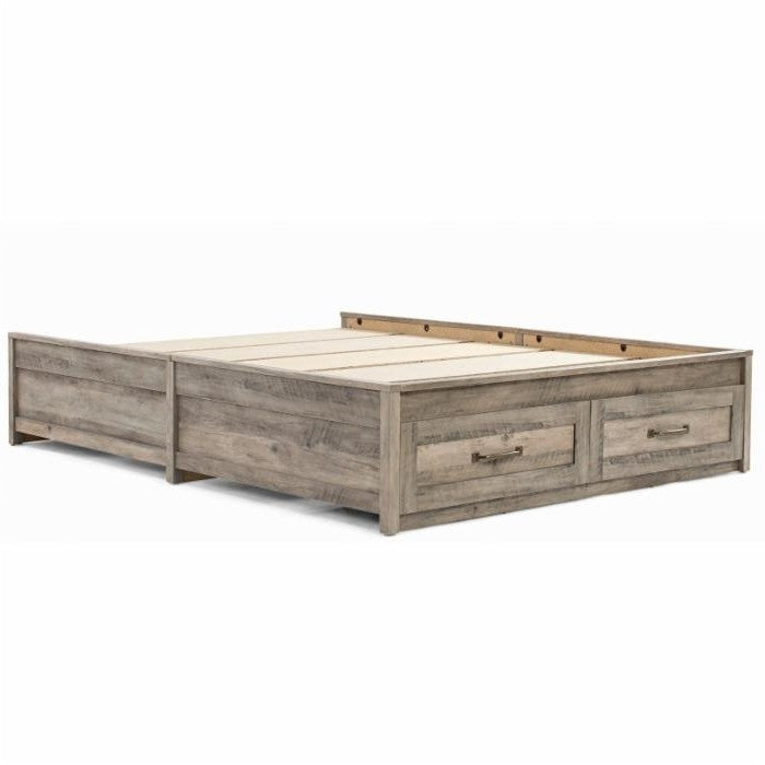 FarmHome Platform Bed Frame with Storage Drawers - Queen Size-0